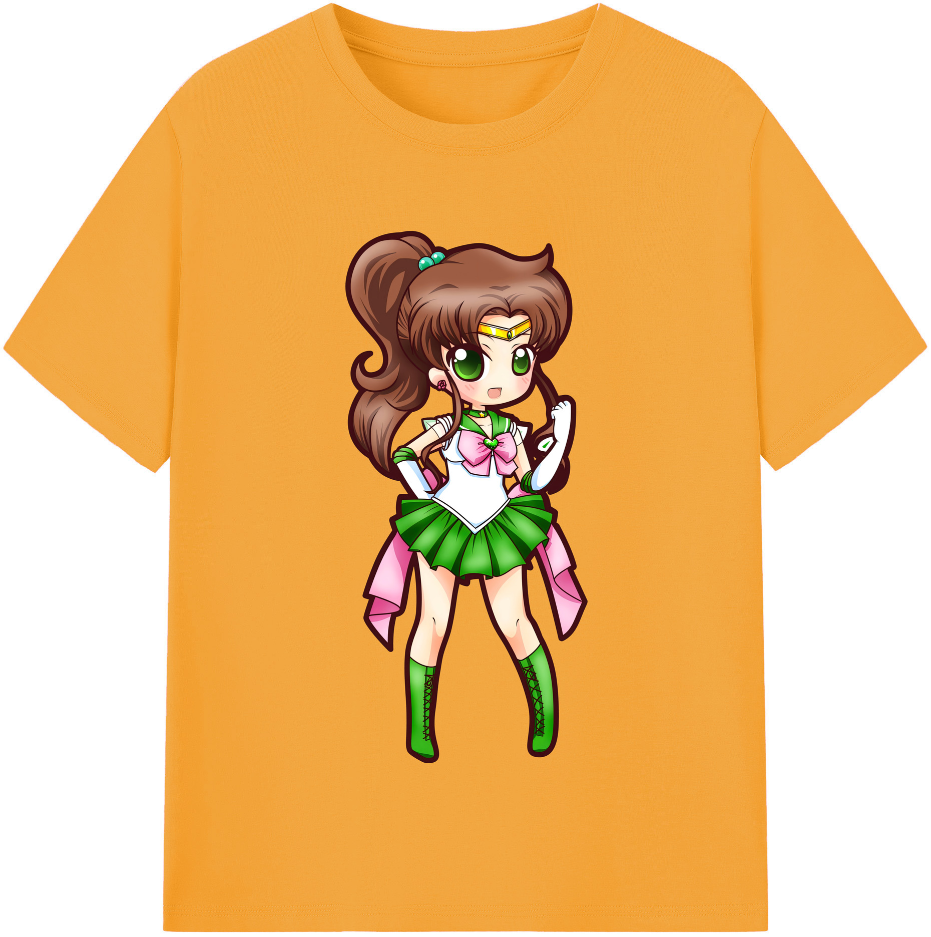 （画像用） 美少女戦士セーラームーン 木野 まこと きの まこと Sailor Moon Kino Makoto （セーラージュピター；Sailor Jupiter） 綿100％半袖Tシャツ（フロントプリント）