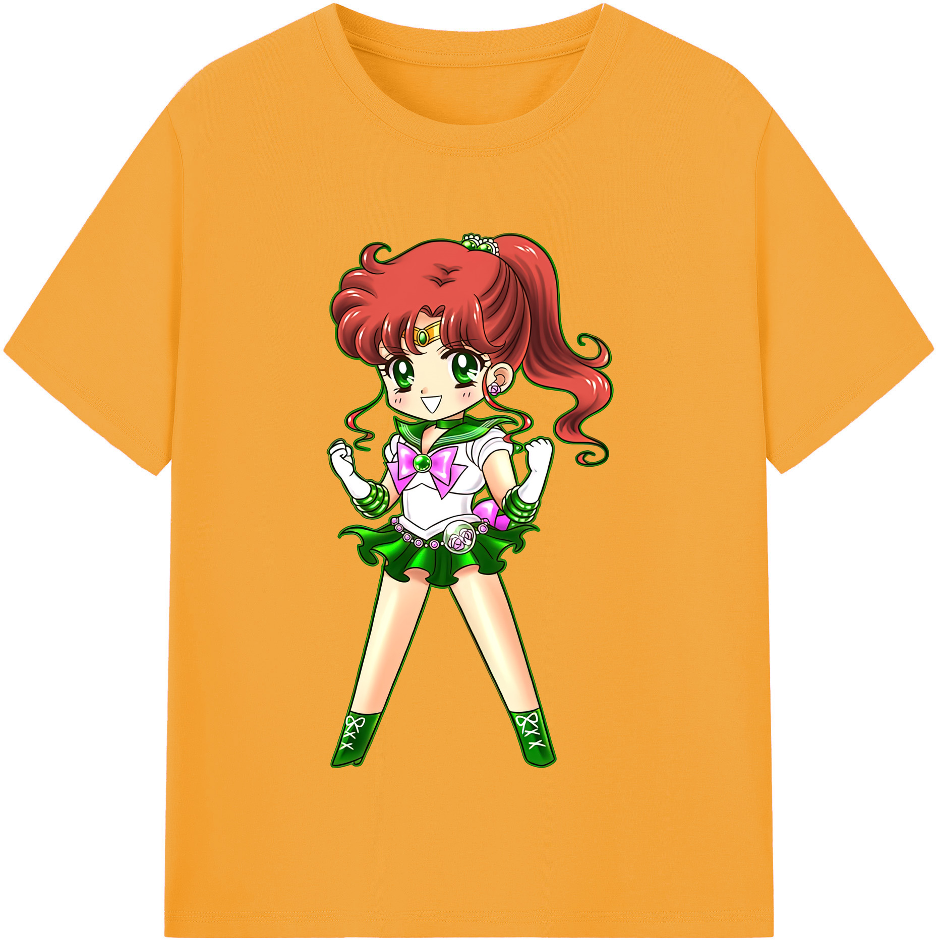 （画像用） 美少女戦士セーラームーン 木野 まこと きの まこと Sailor Moon Kino Makoto （セーラージュピター；Sailor Jupiter） 綿100％半袖Tシャツ（フロントプリント）