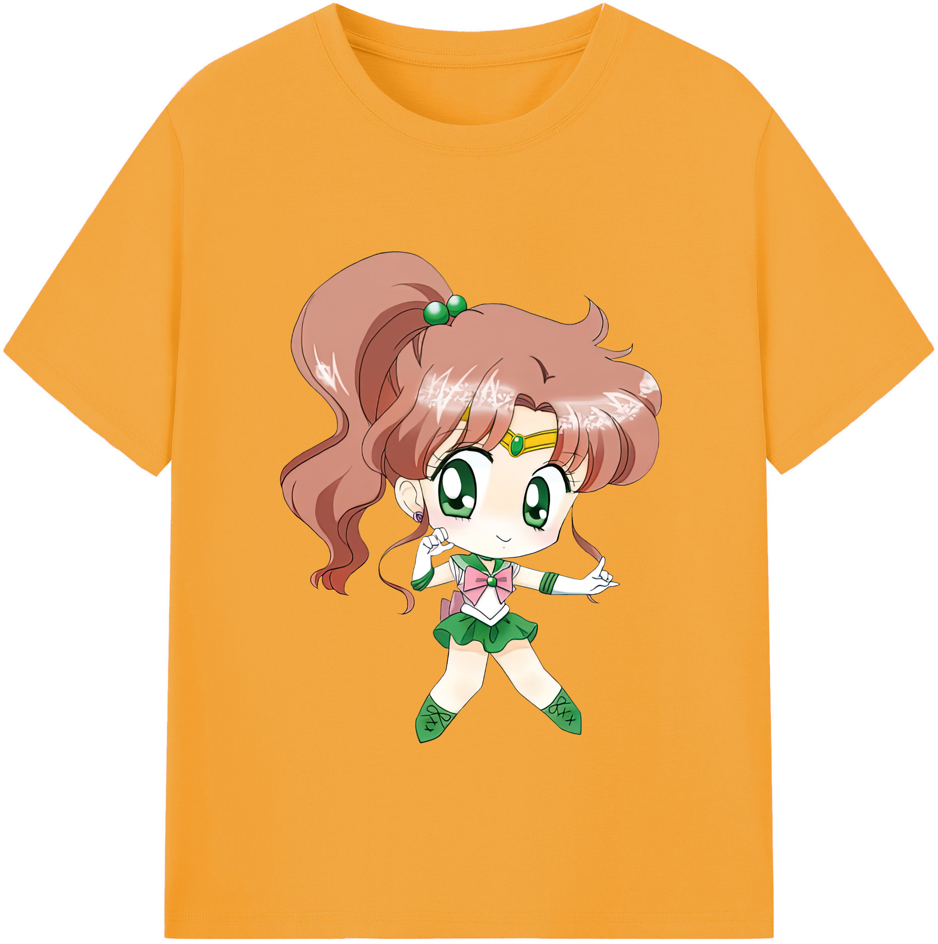 （画像用） 美少女戦士セーラームーン 木野 まこと きの まこと Sailor Moon Kino Makoto （セーラージュピター；Sailor Jupiter） 綿100％半袖Tシャツ（フロントプリント）