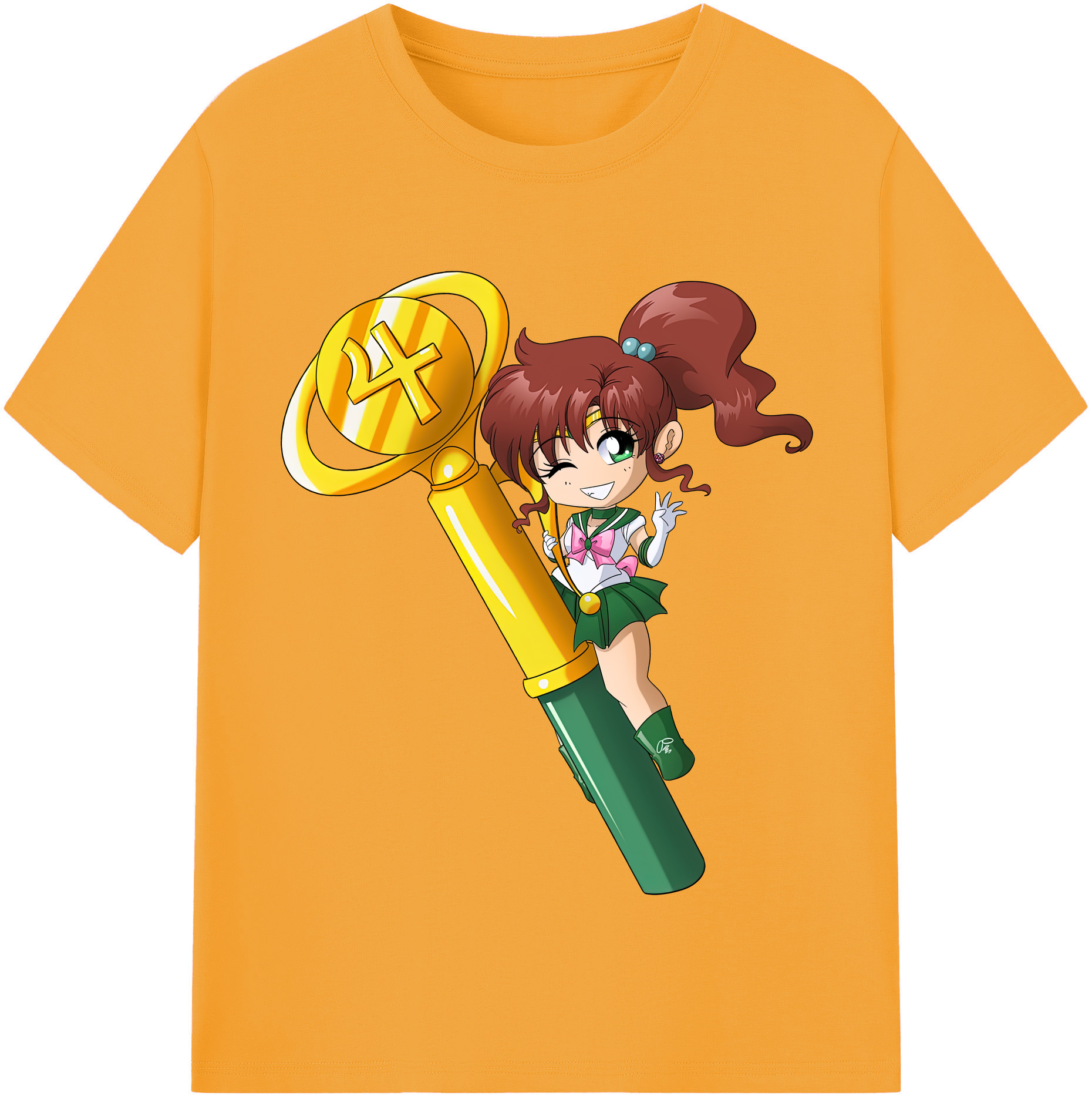 （画像用） 美少女戦士セーラームーン 木野 まこと きの まこと Sailor Moon Kino Makoto （セーラージュピター；Sailor Jupiter） 綿100％半袖Tシャツ（フロントプリント）