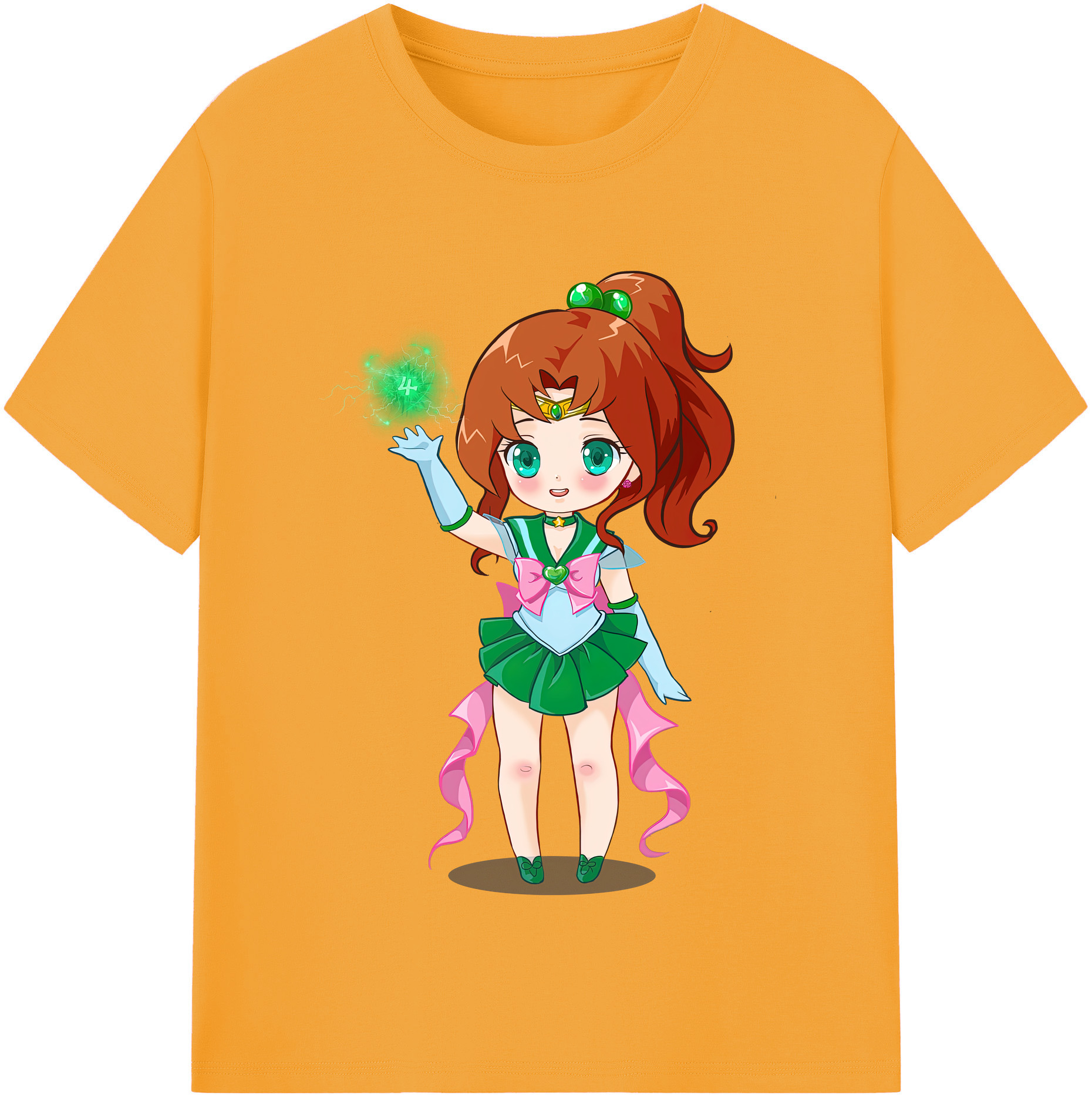 （画像用） 美少女戦士セーラームーン 木野 まこと きの まこと Sailor Moon Kino Makoto （セーラージュピター；Sailor Jupiter） 綿100％半袖Tシャツ（フロントプリント）