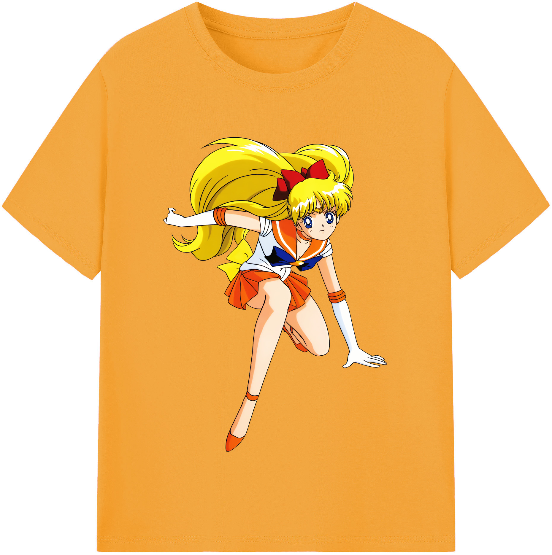 （画像用） 美少女戦士セーラームーン 愛野 美奈子 あいの みなこ Sailor Moon Aino Minako 綿100％半袖Tシャツ（フロントプリント）