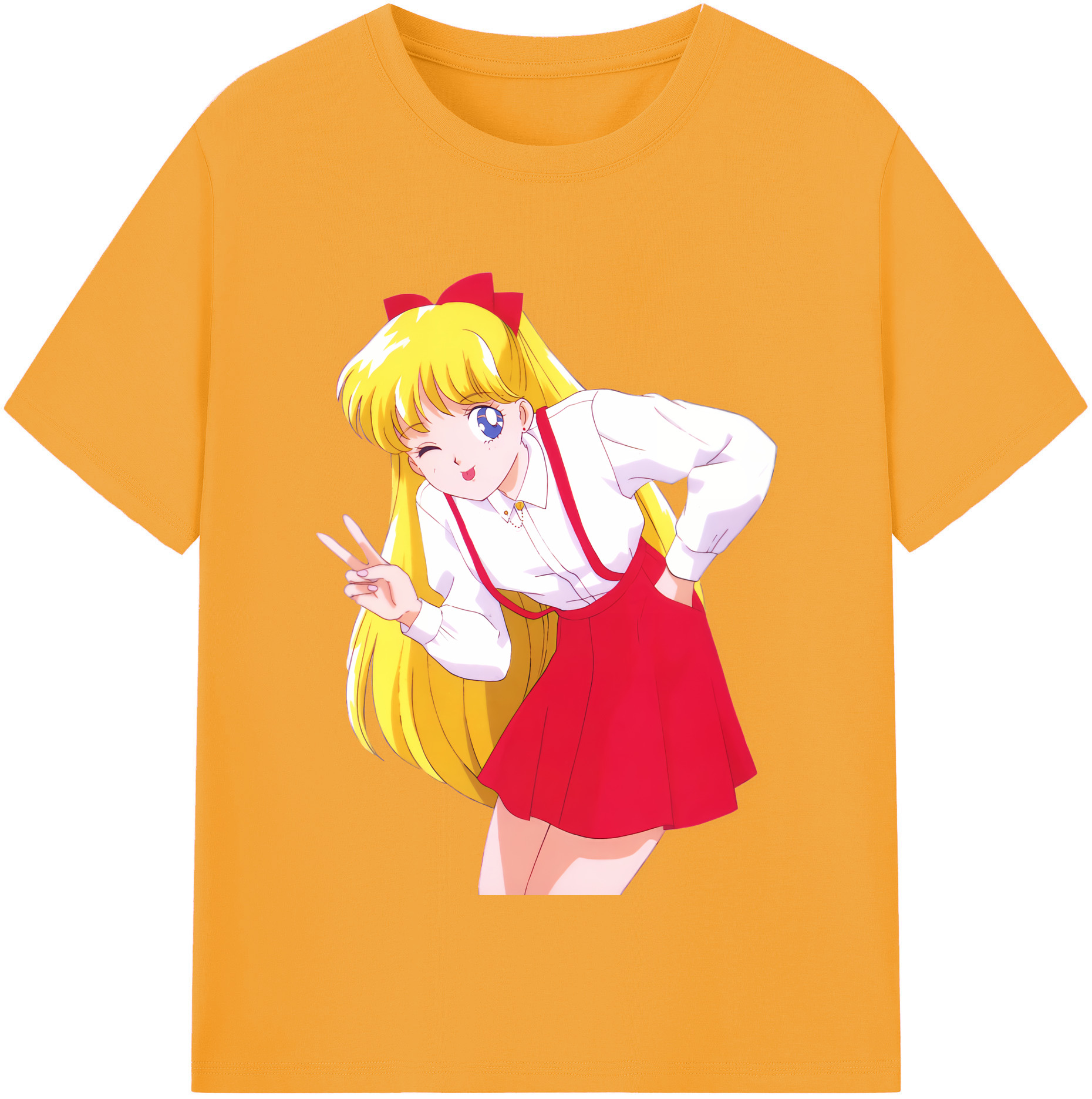 （画像用） 美少女戦士セーラームーン 愛野 美奈子 あいの みなこ Sailor Moon Aino Minako 綿100％半袖Tシャツ（フロントプリント）