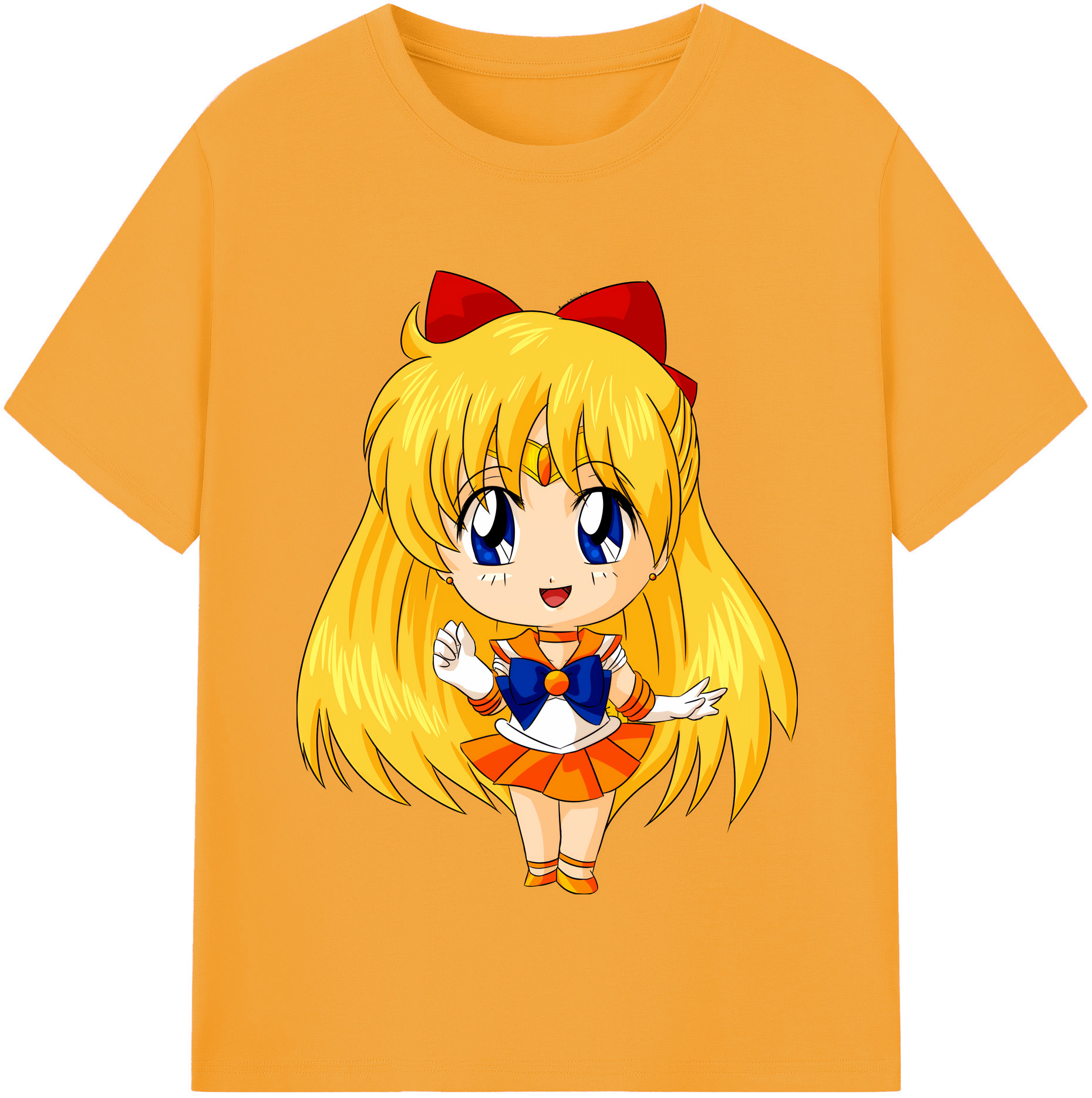 （画像用） 美少女戦士セーラームーン 愛野 美奈子 あいの みなこ Sailor Moon Aino Minako 綿100％半袖Tシャツ（フロントプリント）