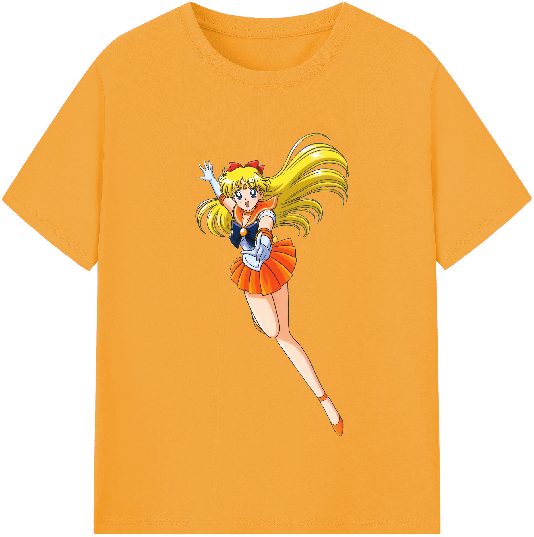 （画像用） 美少女戦士セーラームーン 愛野 美奈子 あいの みなこ Sailor Moon Aino Minako 綿100％半袖Tシャツ（フロントプリント）
