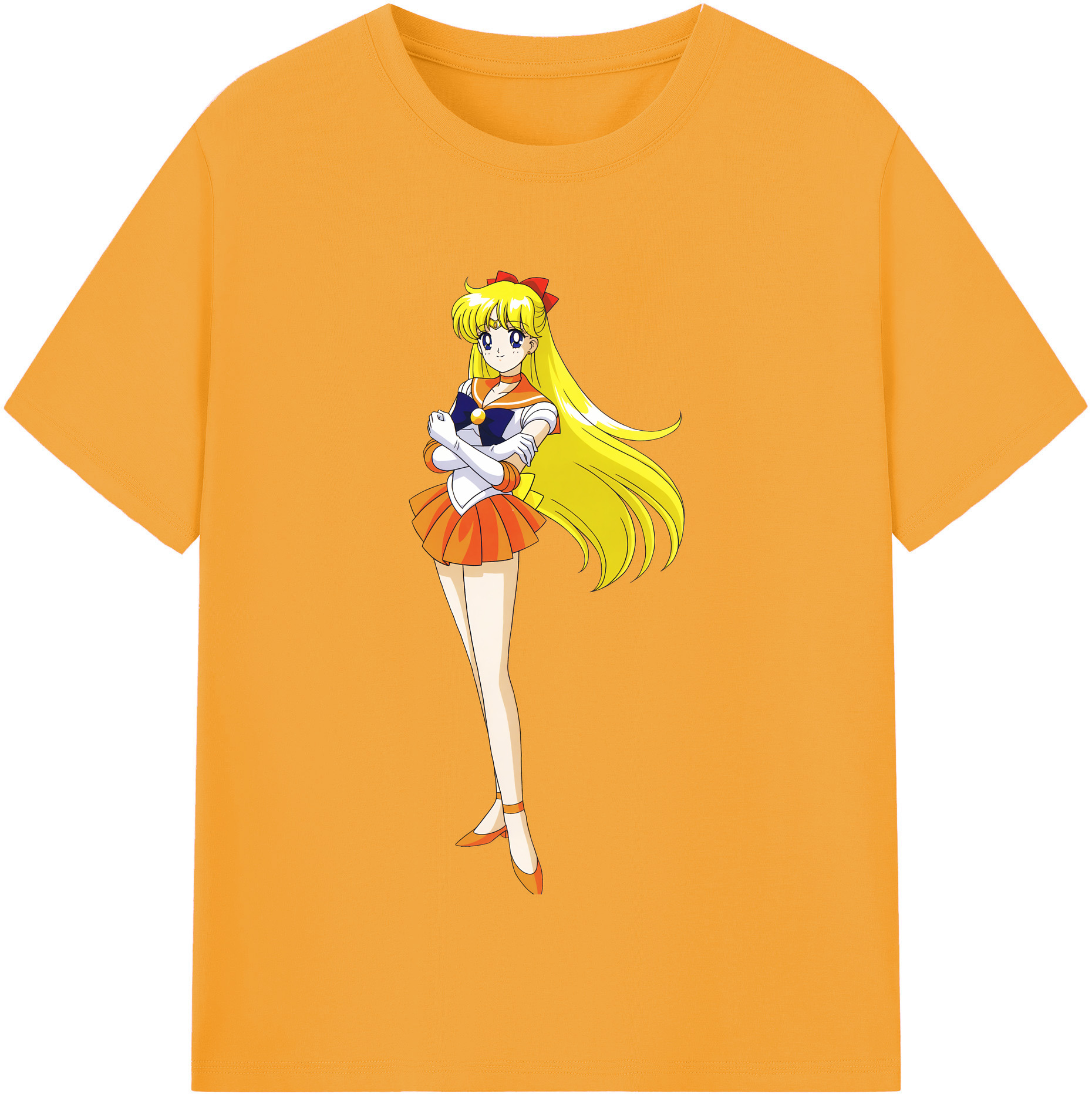 （画像用） 美少女戦士セーラームーン 愛野 美奈子 あいの みなこ Sailor Moon Aino Minako 綿100％半袖Tシャツ（フロントプリント）