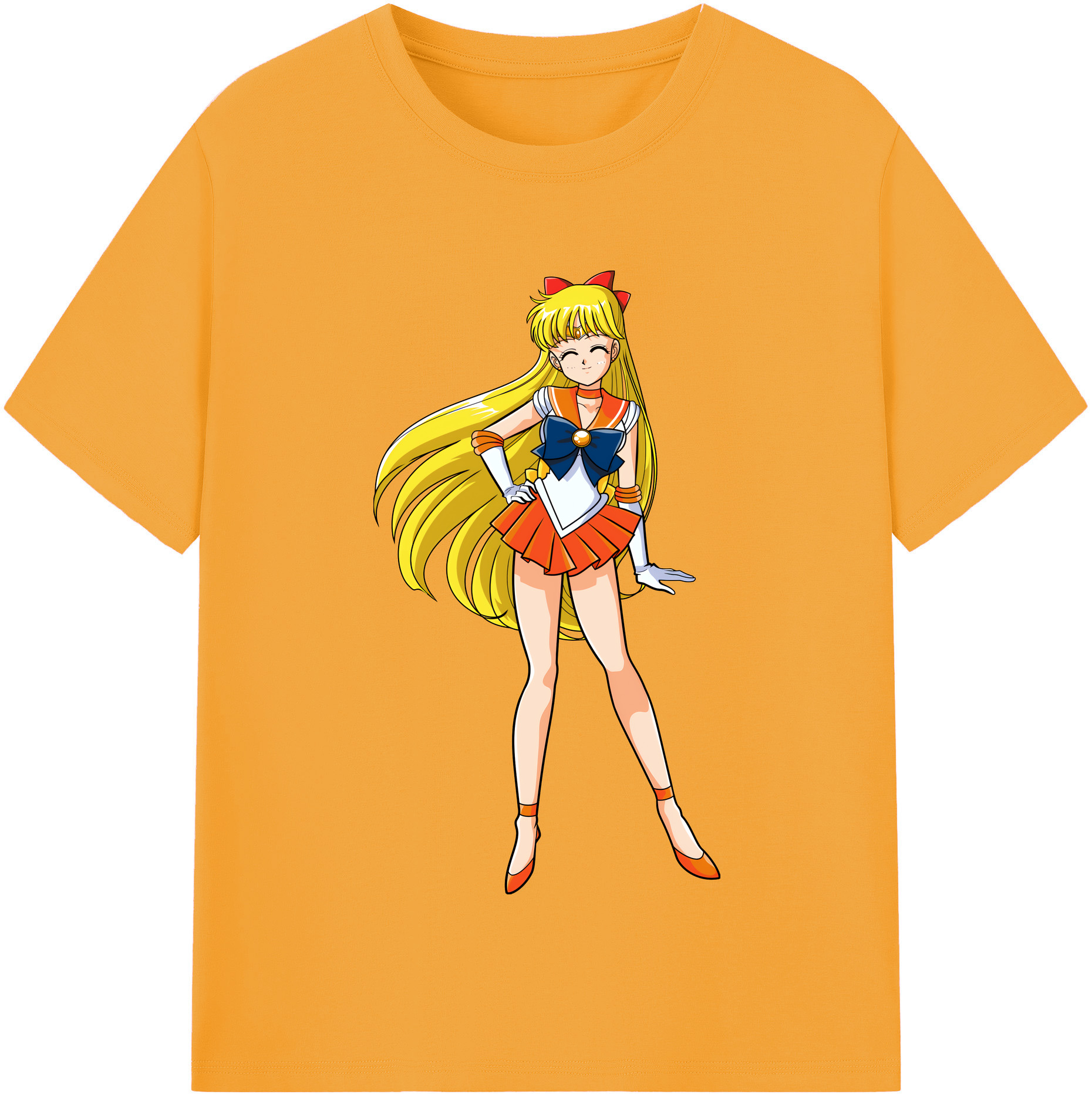 （画像用） 美少女戦士セーラームーン 愛野 美奈子 あいの みなこ Sailor Moon Aino Minako 綿100％半袖Tシャツ（フロントプリント）