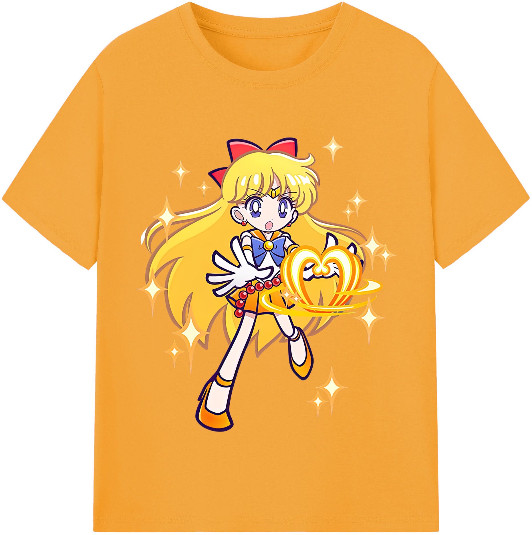 （画像用） 美少女戦士セーラームーン 愛野 美奈子 あいの みなこ Sailor Moon Aino Minako 綿100％半袖Tシャツ（フロントプリント）