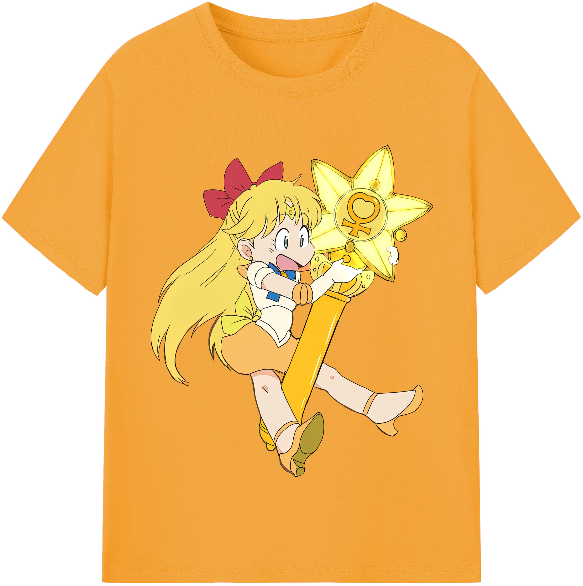 （画像用） 美少女戦士セーラームーン 愛野 美奈子 あいの みなこ Sailor Moon Aino Minako 綿100％半袖Tシャツ（フロントプリント）