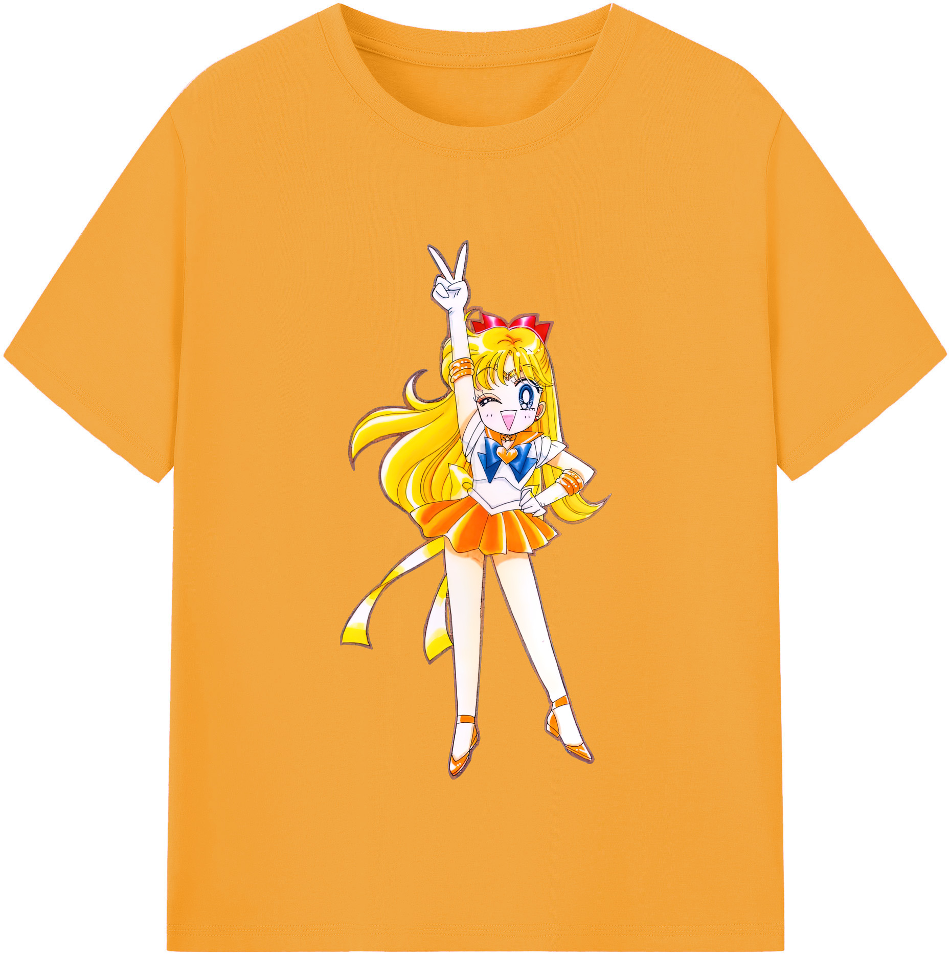 （画像用） 美少女戦士セーラームーン 愛野 美奈子 あいの みなこ Sailor Moon Aino Minako 綿100％半袖Tシャツ（フロントプリント）