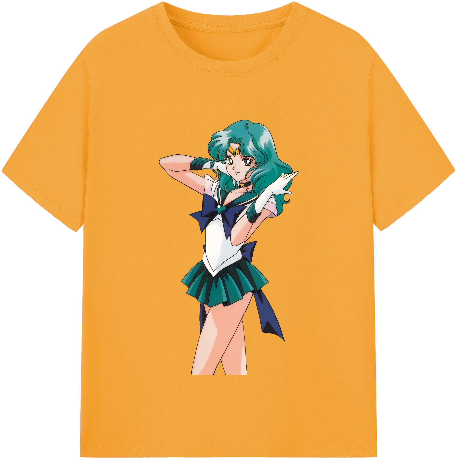 （画像用） 美少女戦士セーラームーン 海王 みちる（かいおう みちる） Sailor Moon Kaiou Michiru 綿100％半袖Tシャツ（フロントプリント）