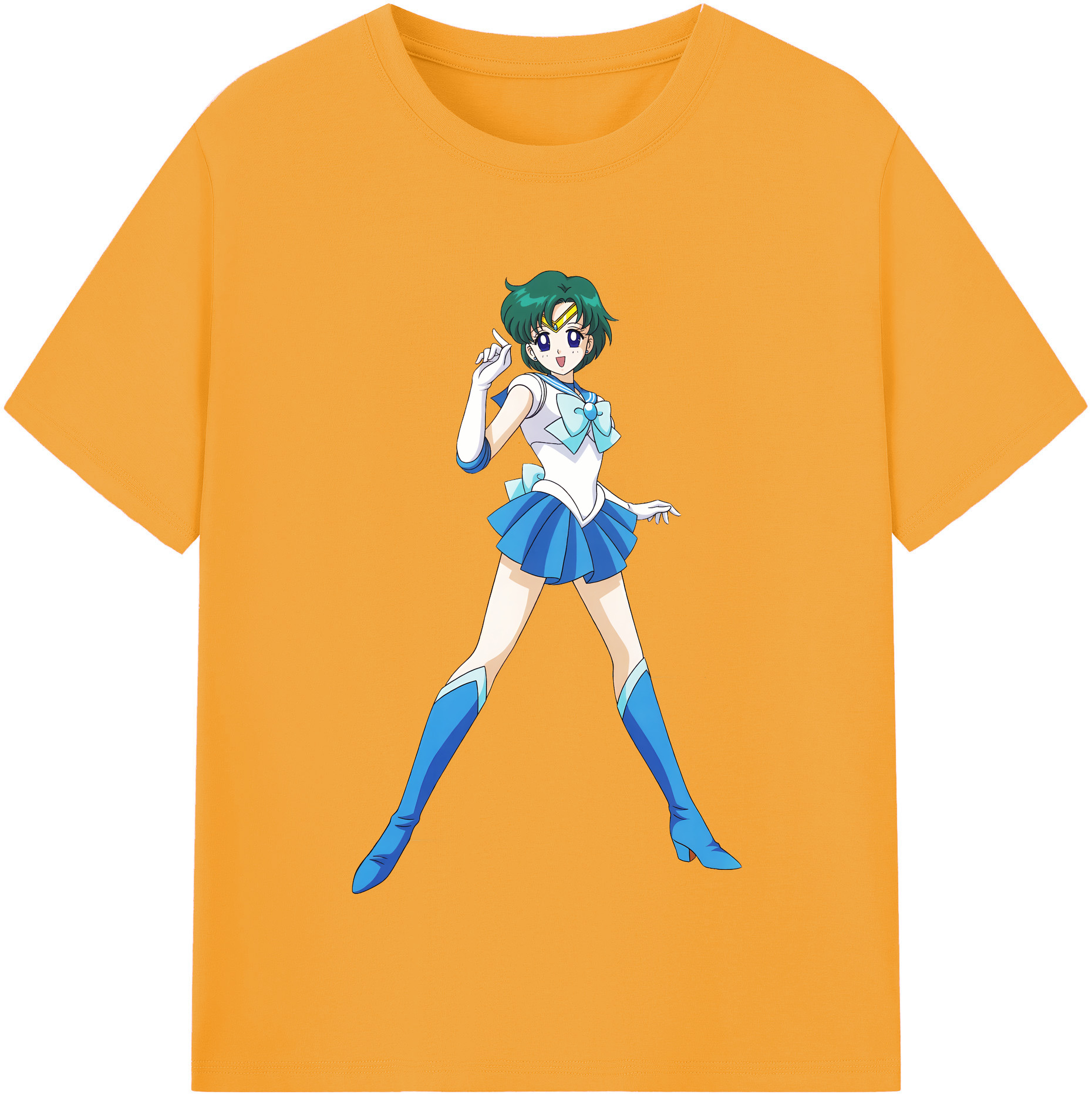 （画像用） 美少女戦士セーラームーン 海王 みちる（かいおう みちる） Sailor Moon Kaiou Michiru 綿100％半袖Tシャツ（フロントプリント）