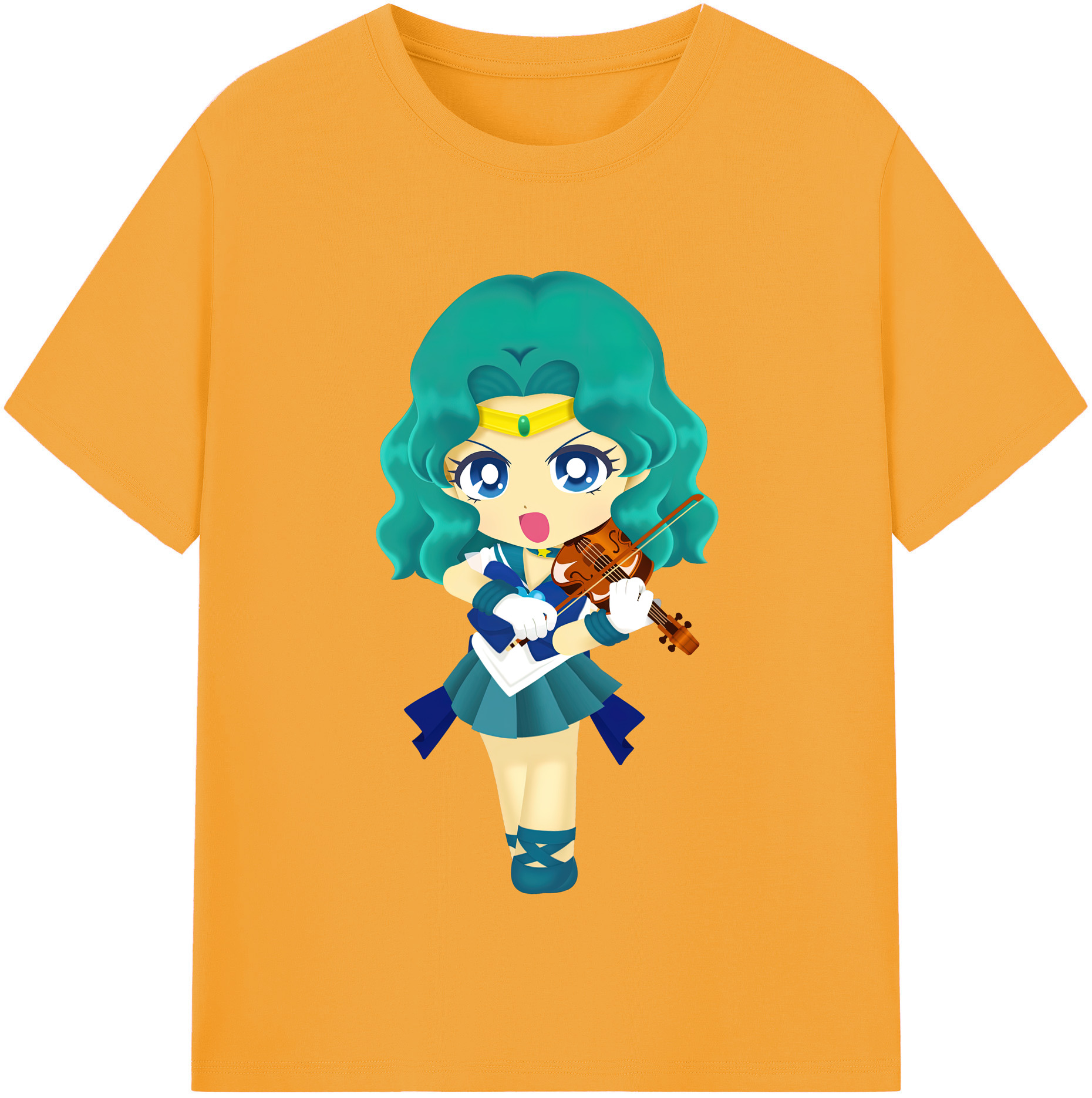 （画像用） 美少女戦士セーラームーン 海王 みちる（かいおう みちる） Sailor Moon Kaiou Michiru 綿100％半袖Tシャツ（フロントプリント）