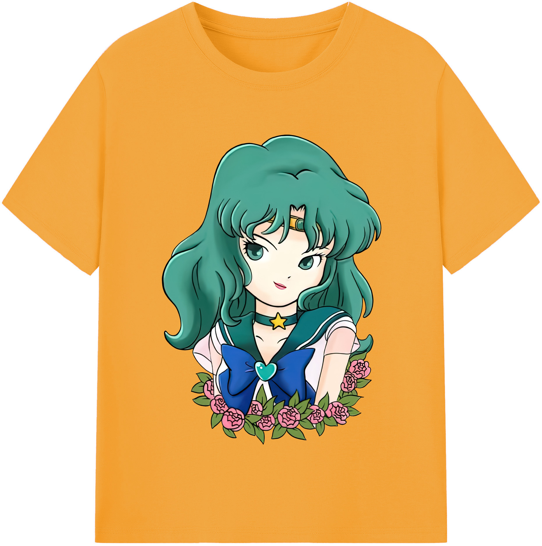 （画像用） 美少女戦士セーラームーン 海王 みちる（かいおう みちる） Sailor Moon Kaiou Michiru 綿100％半袖Tシャツ（フロントプリント）