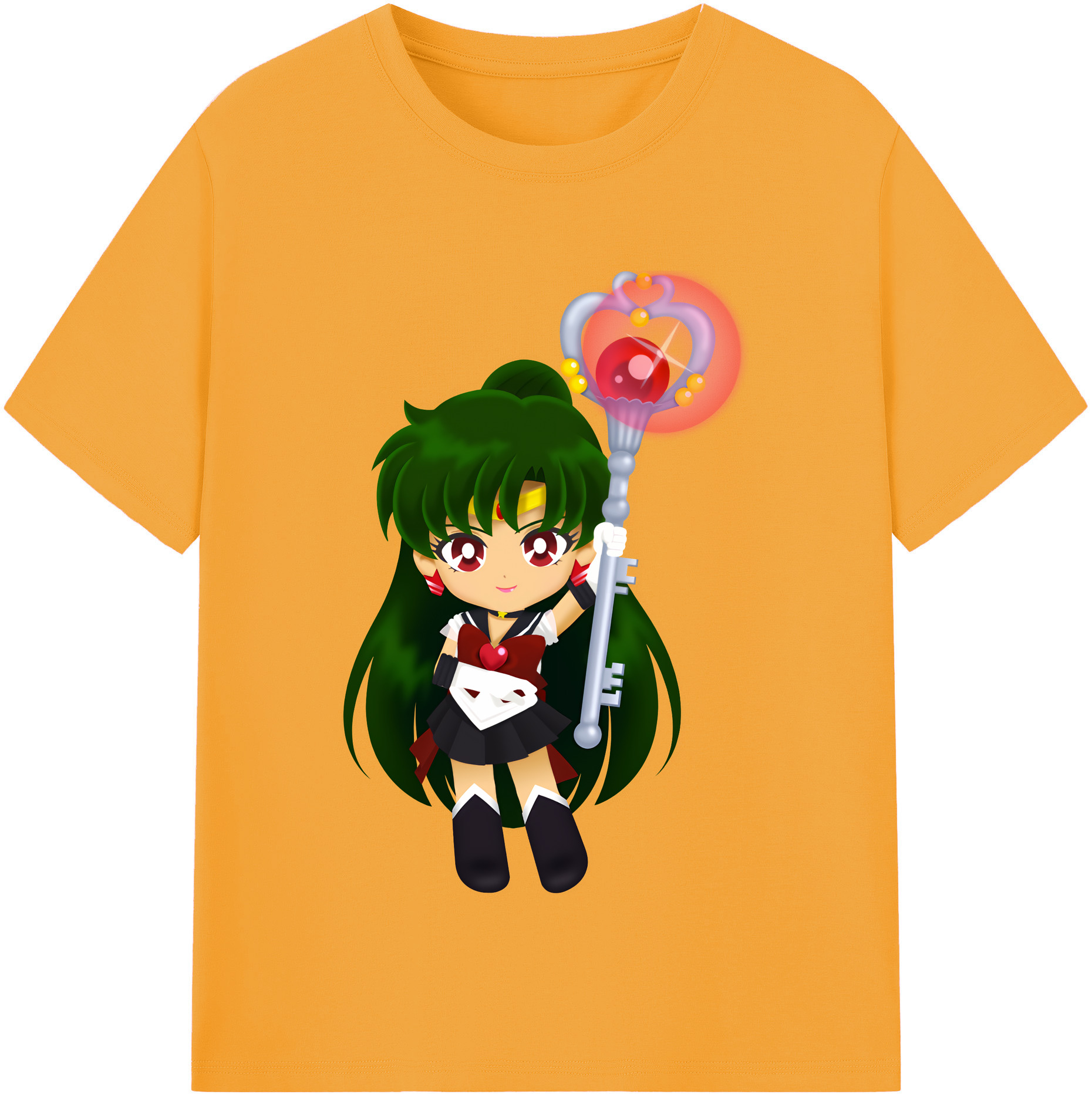 （画像用） 美少女戦士セーラームーン 冥王せつな Sailor Moon Meiou Setsuna 綿100％半袖Tシャツ（フロントプリント）