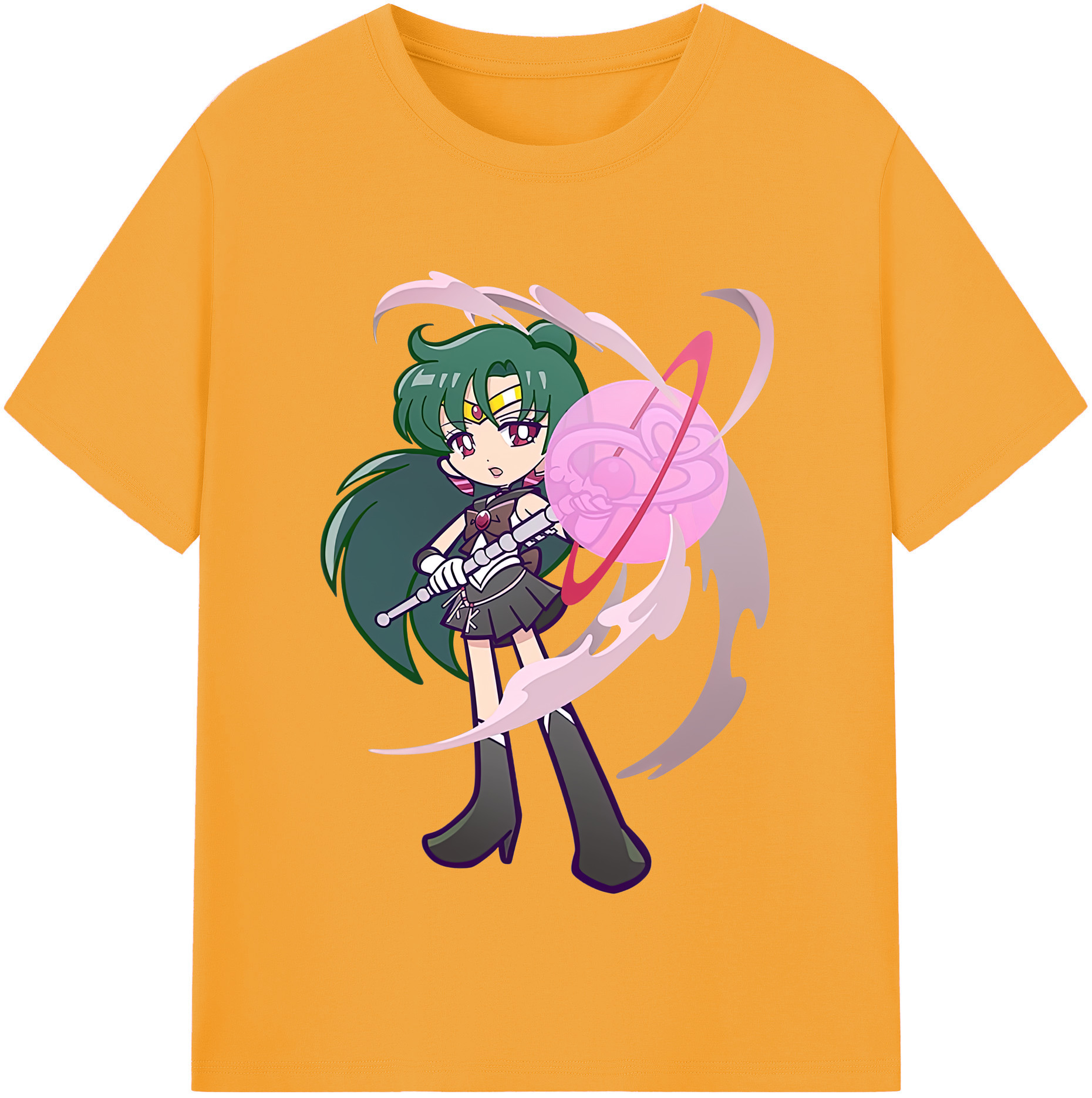 （画像用） 美少女戦士セーラームーン 冥王せつな Sailor Moon Meiou Setsuna 綿100％半袖Tシャツ（フロントプリント）