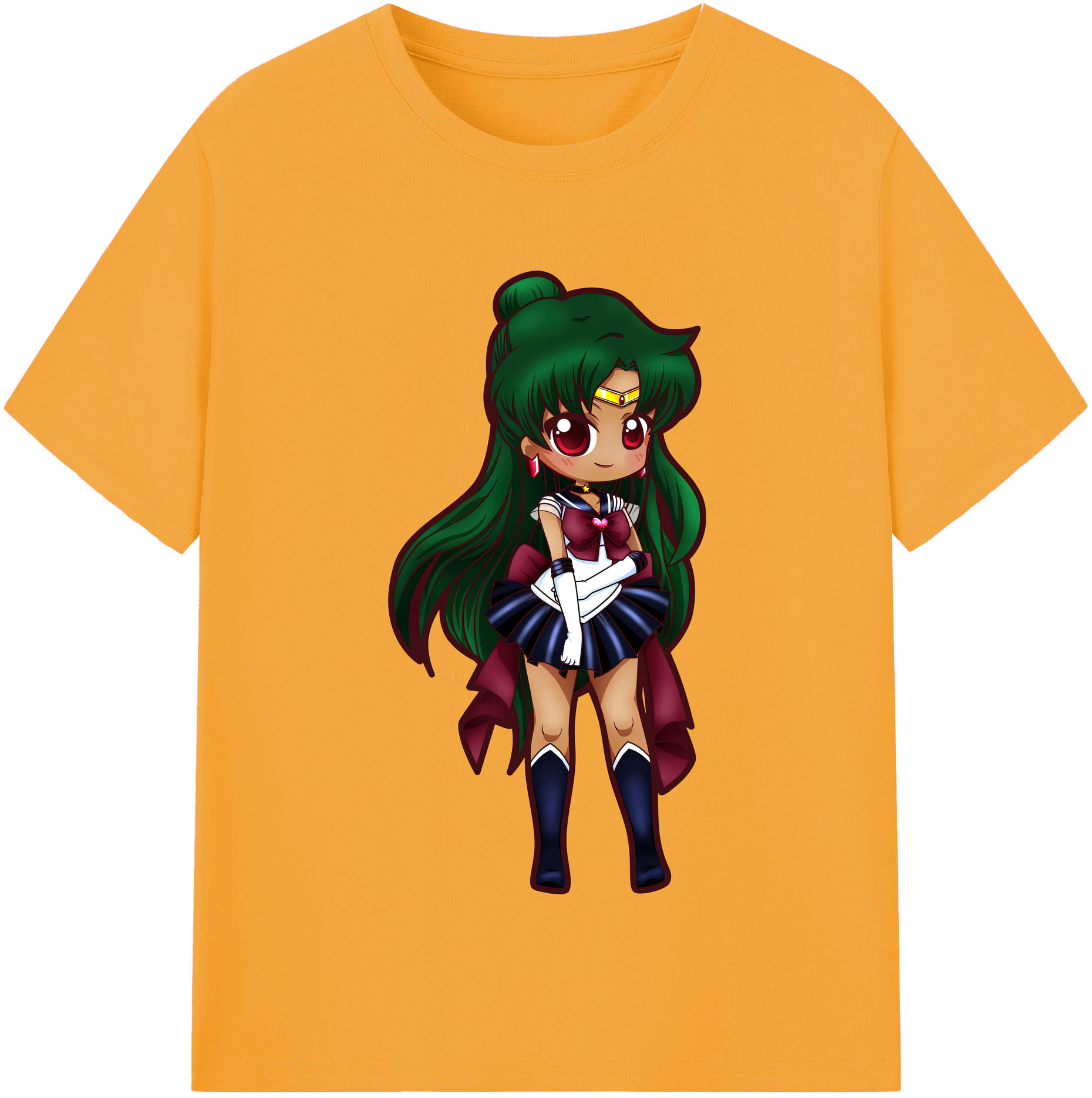 （画像用） 美少女戦士セーラームーン 冥王せつな Sailor Moon Meiou Setsuna 綿100％半袖Tシャツ（フロントプリント）