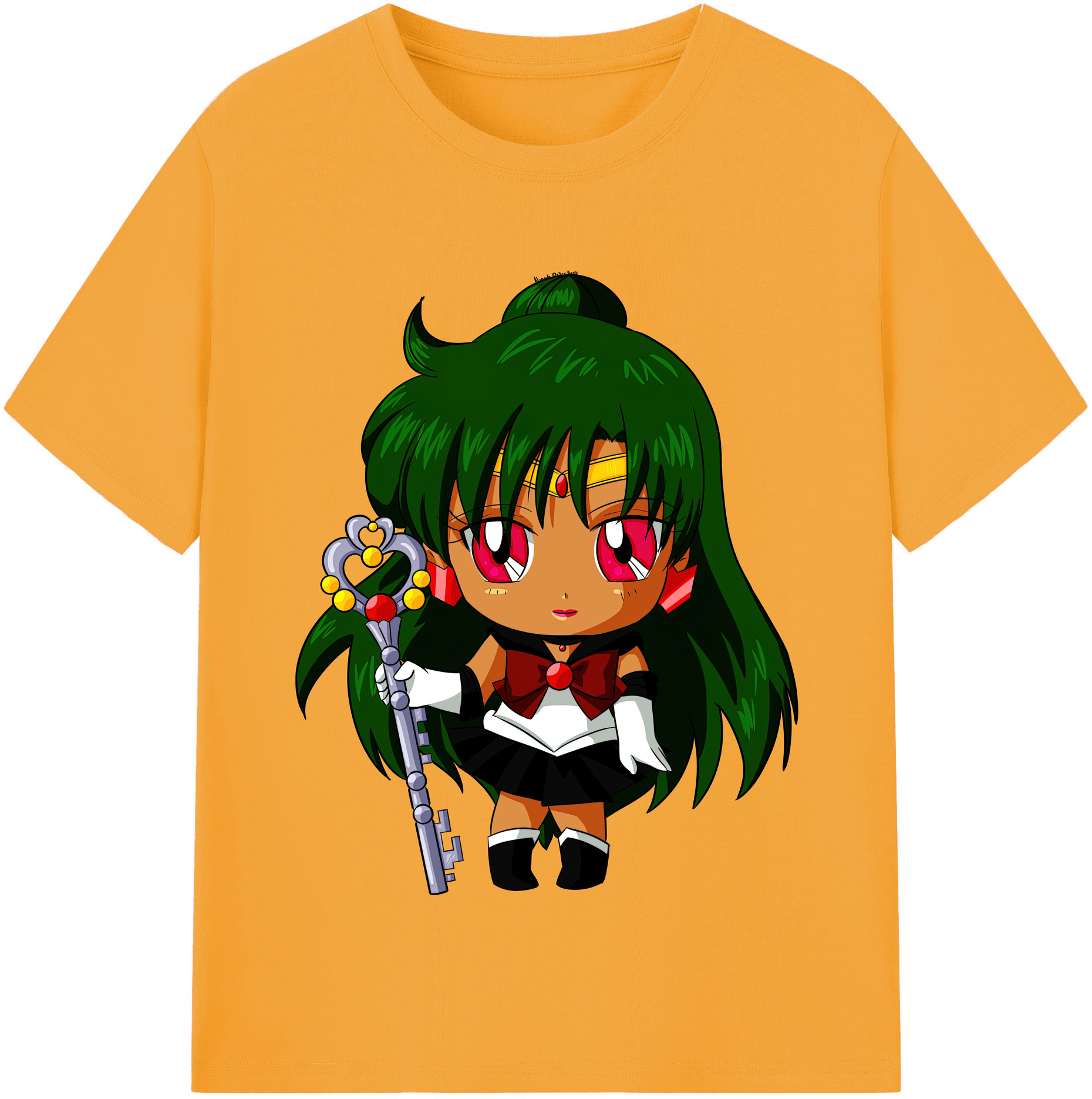 （画像用） 美少女戦士セーラームーン 冥王せつな Sailor Moon Meiou Setsuna 綿100％半袖Tシャツ（フロントプリント）