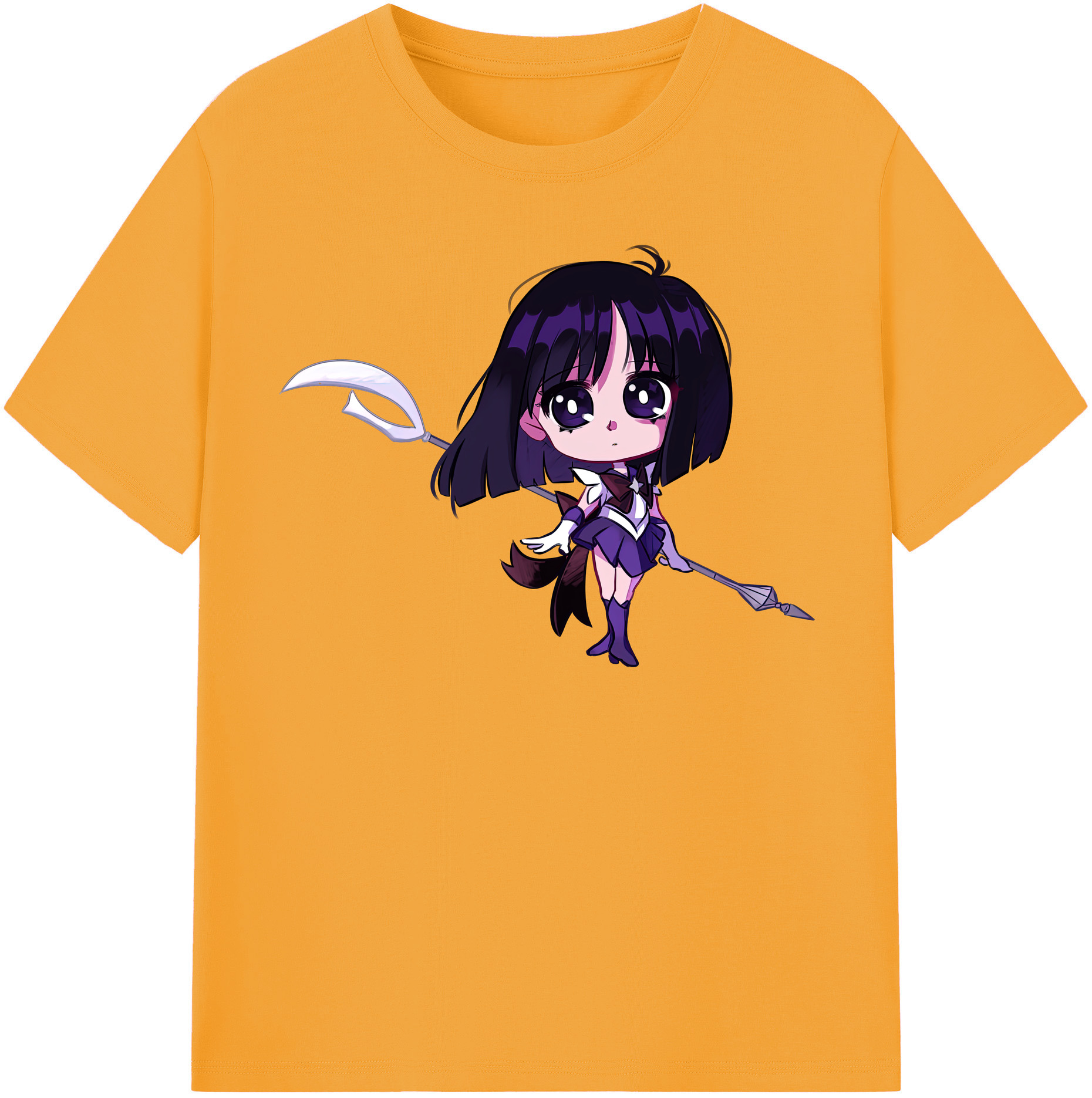 （画像用） 美少女戦士セーラームーン 土萠ほたる Sailor Moon Tomoe Hotaru （セーラーサターン；Sailor Saturn） 綿100％半袖Tシャツ（フロントプリント）