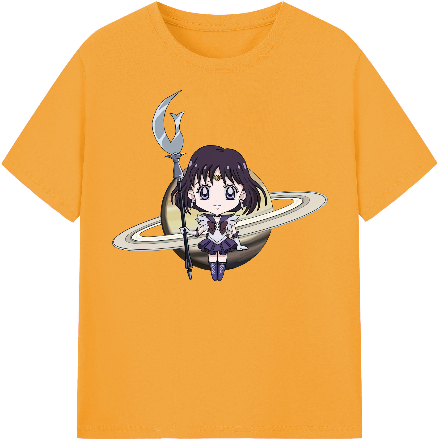（画像用） 美少女戦士セーラームーン 土萠ほたる Sailor Moon Tomoe Hotaru （セーラーサターン；Sailor Saturn） 綿100％半袖Tシャツ（フロントプリント）
