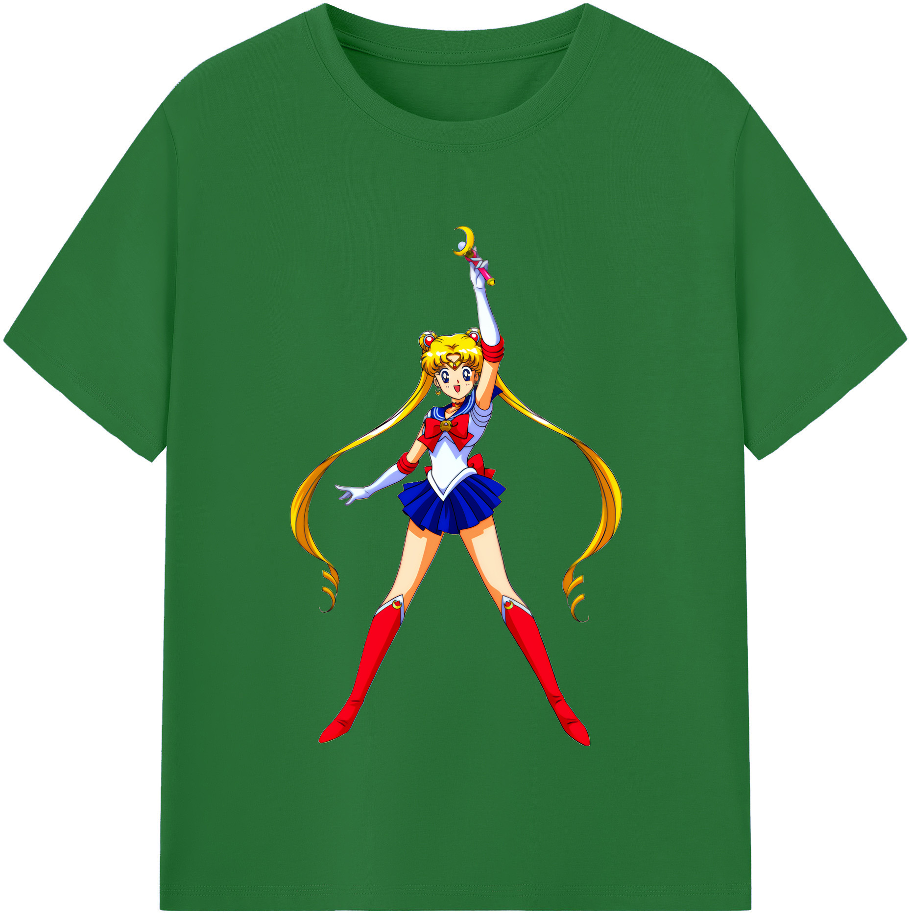 （画像用） 美少女戦士セーラームーン 月野 うさぎ つきの うさぎ Sailor Moon Tsukino Usagi 綿100％半袖Tシャツ（フロントプリント）