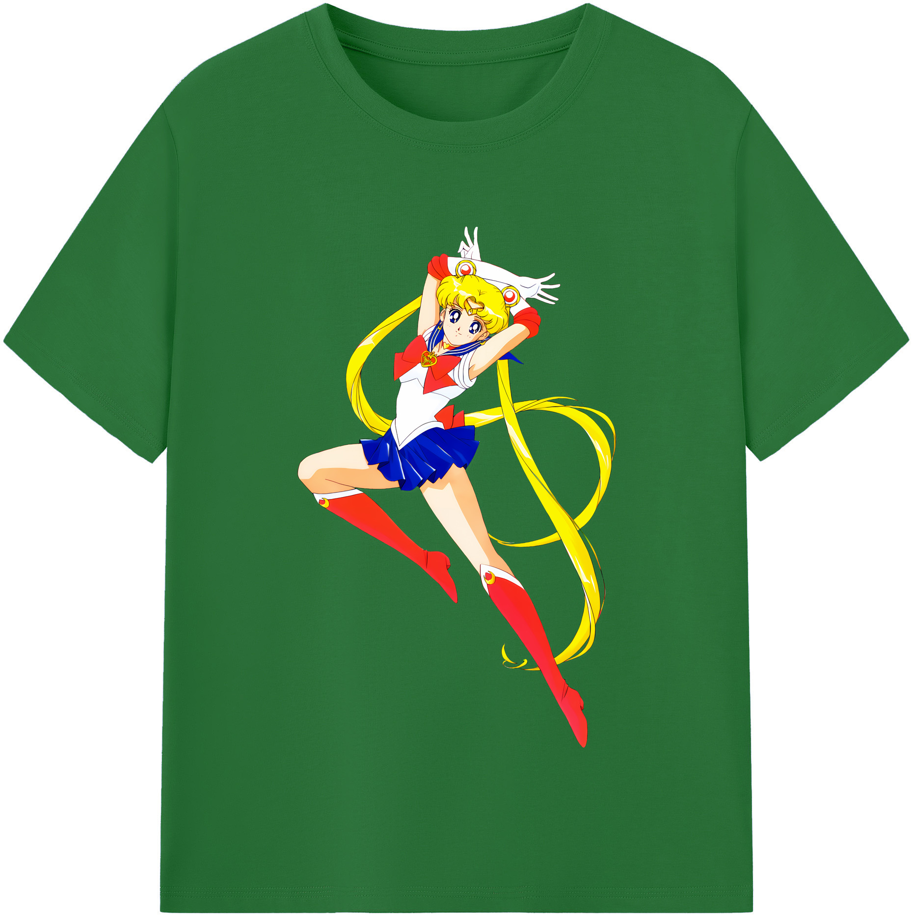 （画像用） 美少女戦士セーラームーン 月野 うさぎ つきの うさぎ Sailor Moon Tsukino Usagi 綿100％半袖Tシャツ（フロントプリント）