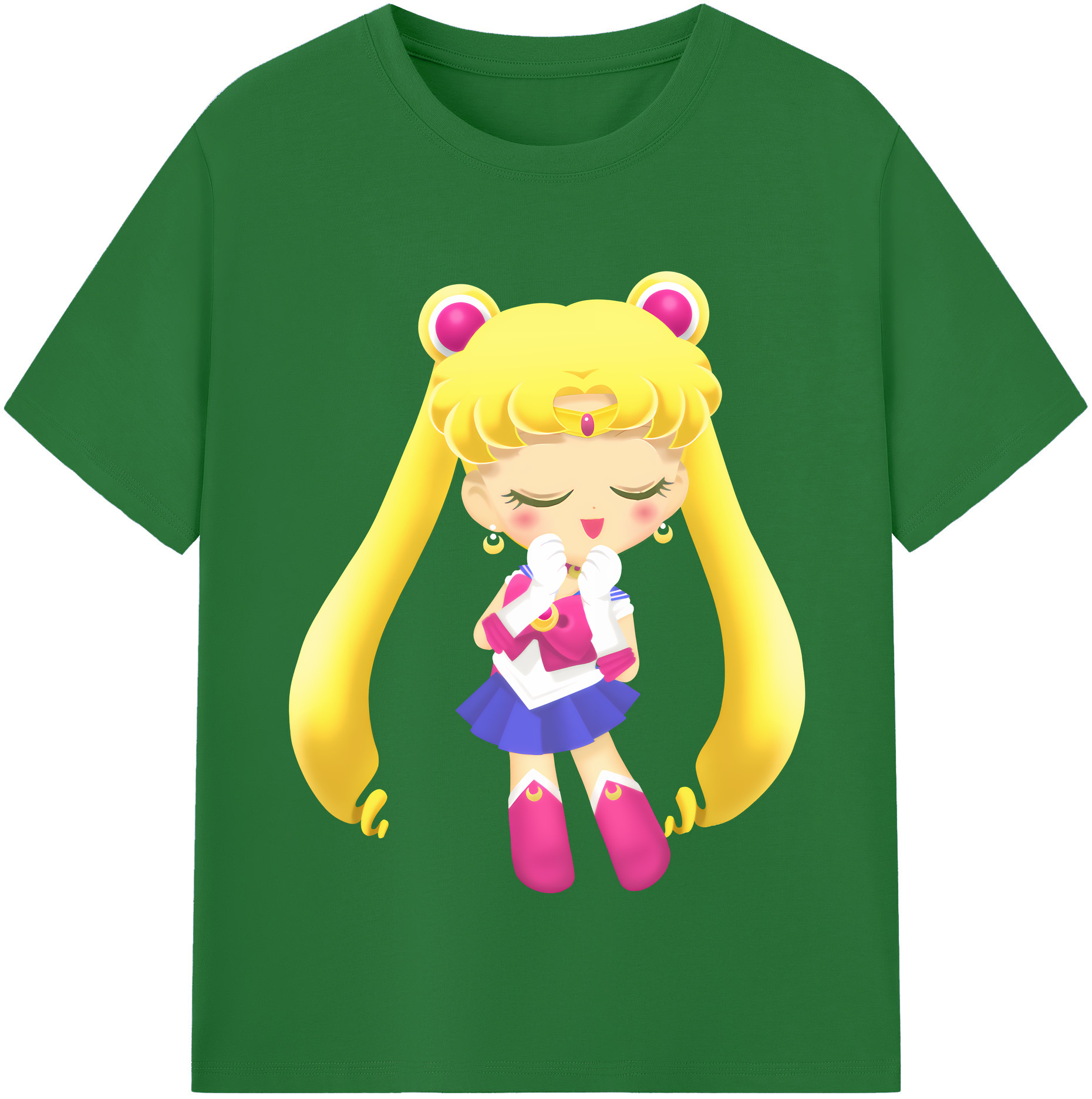 （画像用） 美少女戦士セーラームーン 月野 うさぎ つきの うさぎ Sailor Moon Tsukino Usagi 綿100％半袖Tシャツ（フロントプリント）