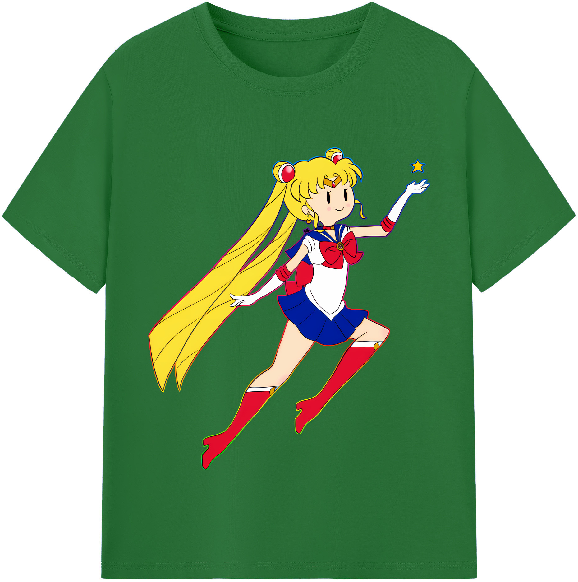 （画像用） 美少女戦士セーラームーン 月野 うさぎ つきの うさぎ Sailor Moon Tsukino Usagi 綿100％半袖Tシャツ（フロントプリント）
