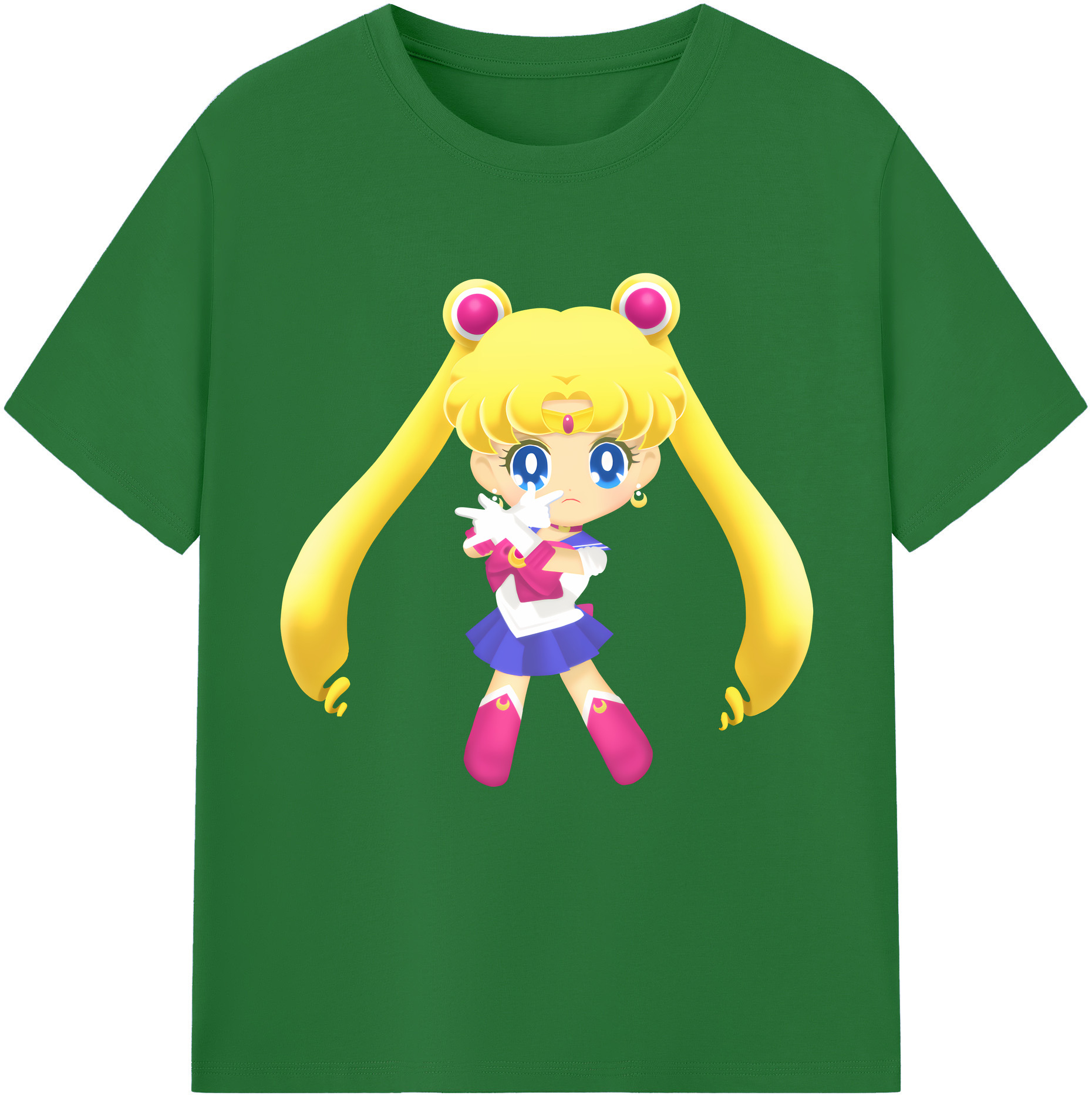 （画像用） 美少女戦士セーラームーン 月野 うさぎ つきの うさぎ Sailor Moon Tsukino Usagi 綿100％半袖Tシャツ（フロントプリント）
