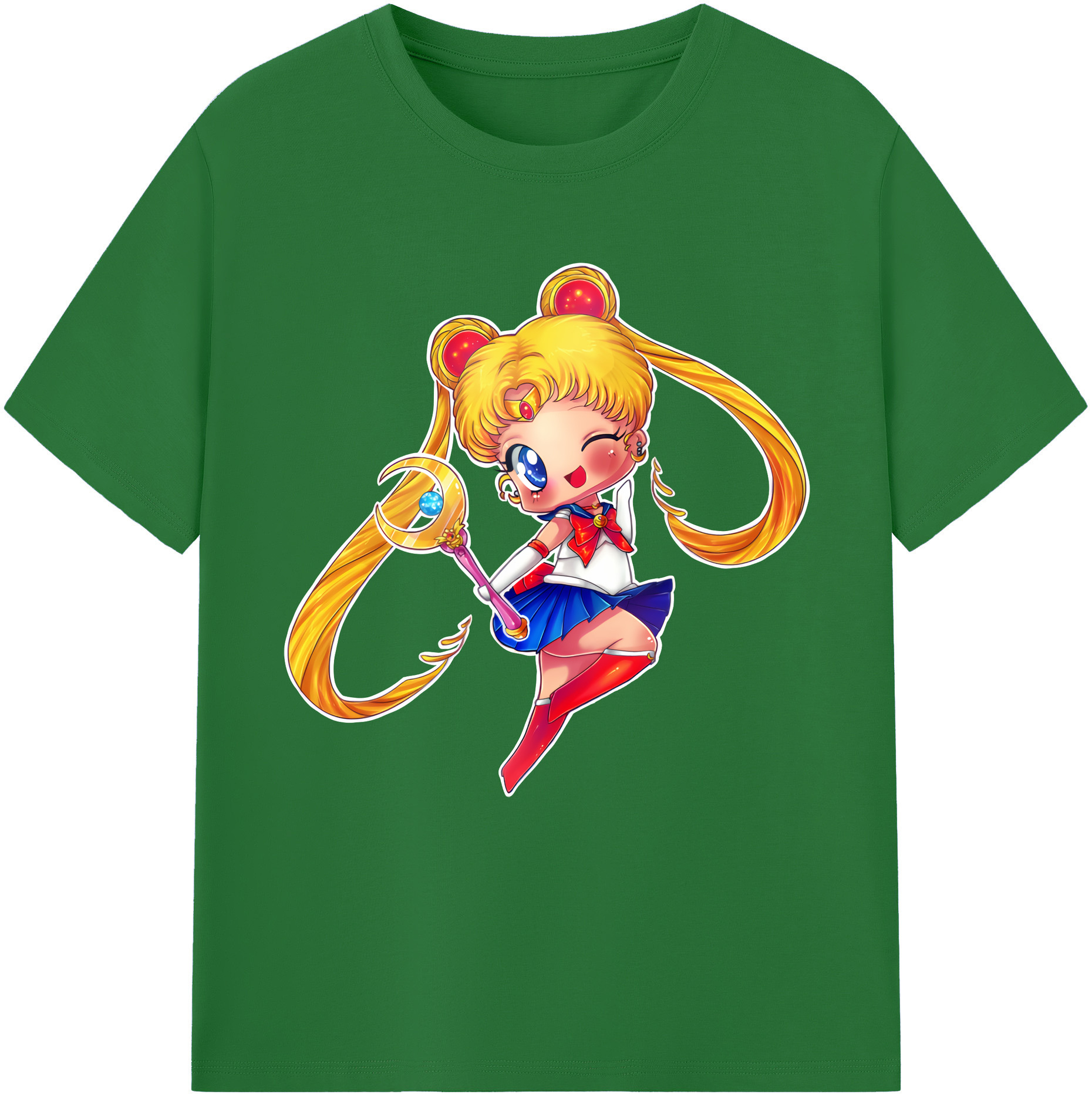 （画像用） 美少女戦士セーラームーン 月野 うさぎ つきの うさぎ Sailor Moon Tsukino Usagi 綿100％半袖Tシャツ（フロントプリント）