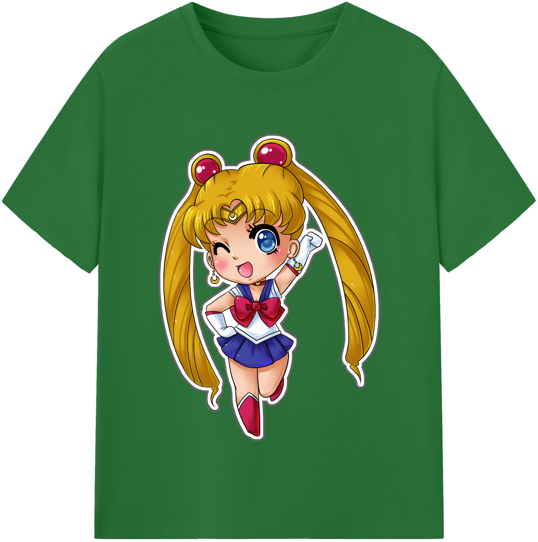 （画像用） 美少女戦士セーラームーン 月野 うさぎ つきの うさぎ Sailor Moon Tsukino Usagi 綿100％半袖Tシャツ（フロントプリント）
