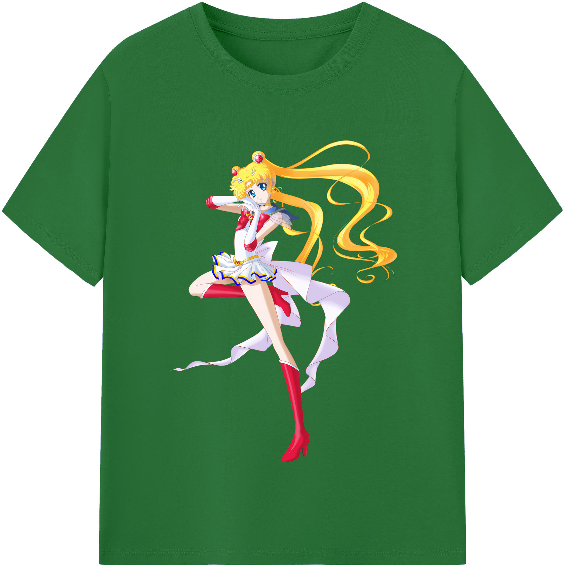（画像用） 美少女戦士セーラームーン 月野 うさぎ つきの うさぎ Sailor Moon Tsukino Usagi 綿100％半袖Tシャツ（フロントプリント）
