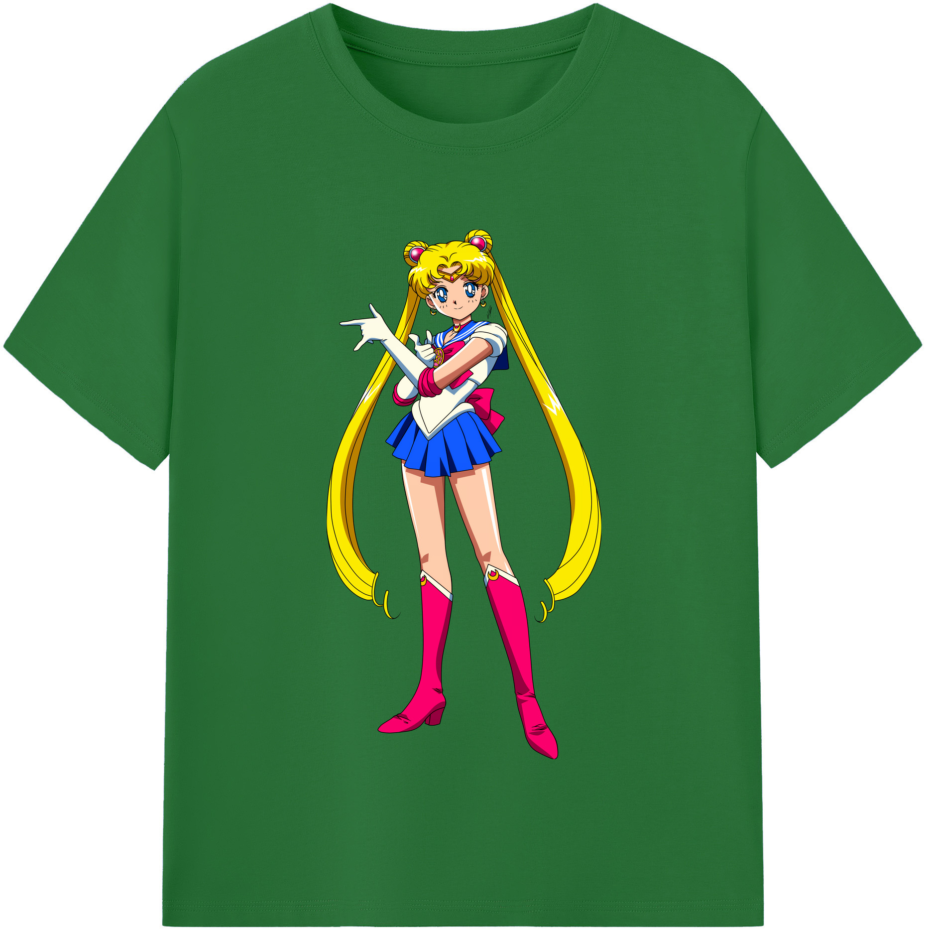 （画像用） 美少女戦士セーラームーン 月野 うさぎ つきの うさぎ Sailor Moon Tsukino Usagi 綿100％半袖Tシャツ（フロントプリント）