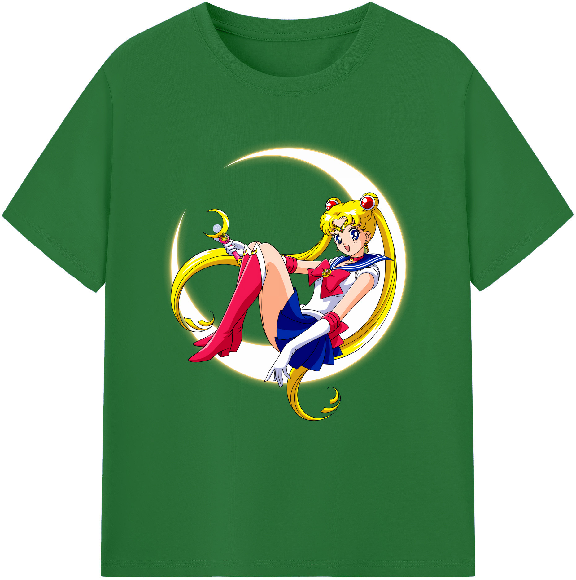 （画像用） 美少女戦士セーラームーン 月野 うさぎ つきの うさぎ Sailor Moon Tsukino Usagi 綿100％半袖Tシャツ（フロントプリント）