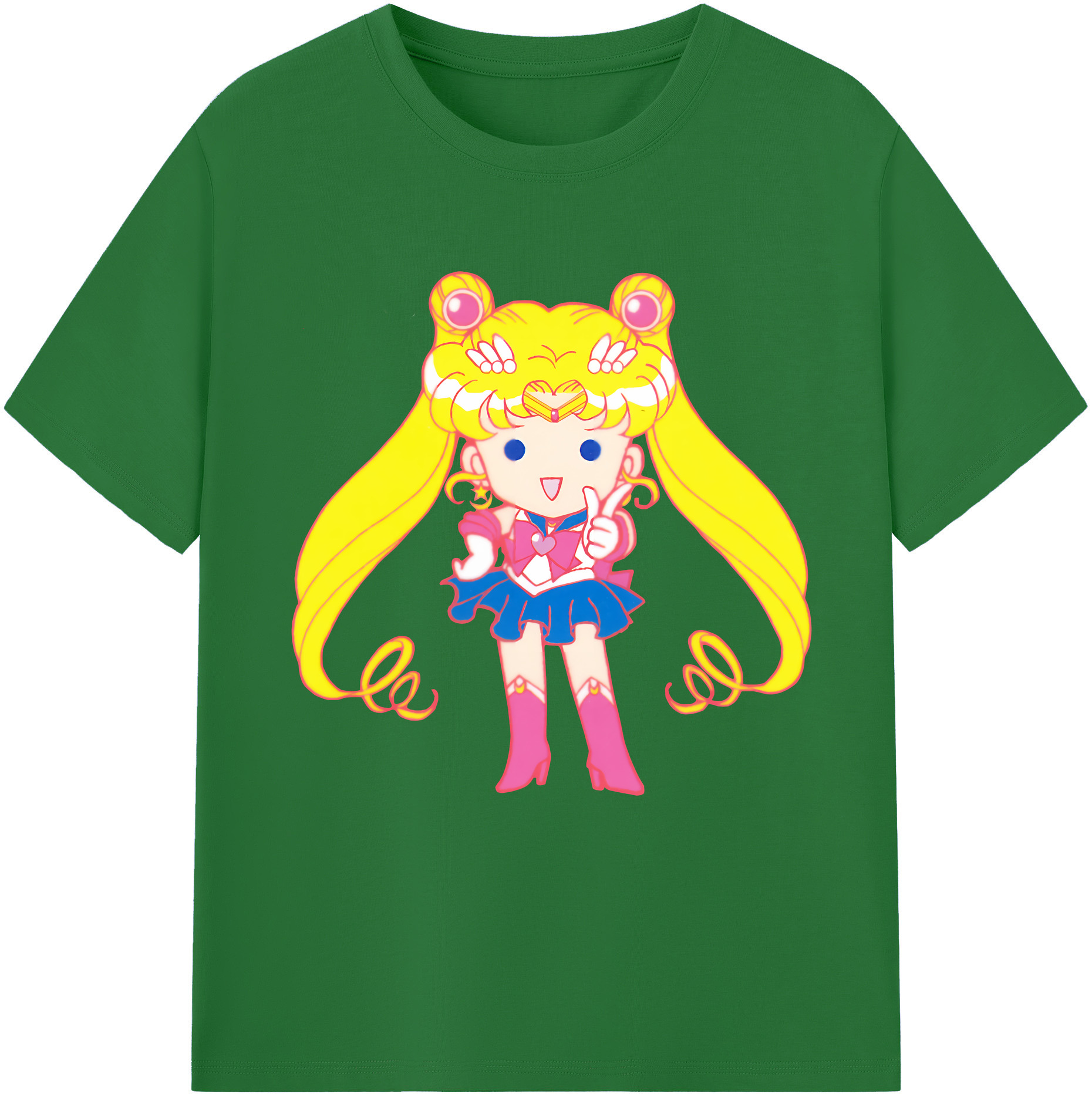 （画像用） 美少女戦士セーラームーン 月野 うさぎ つきの うさぎ Sailor Moon Tsukino Usagi 綿100％半袖Tシャツ（フロントプリント）