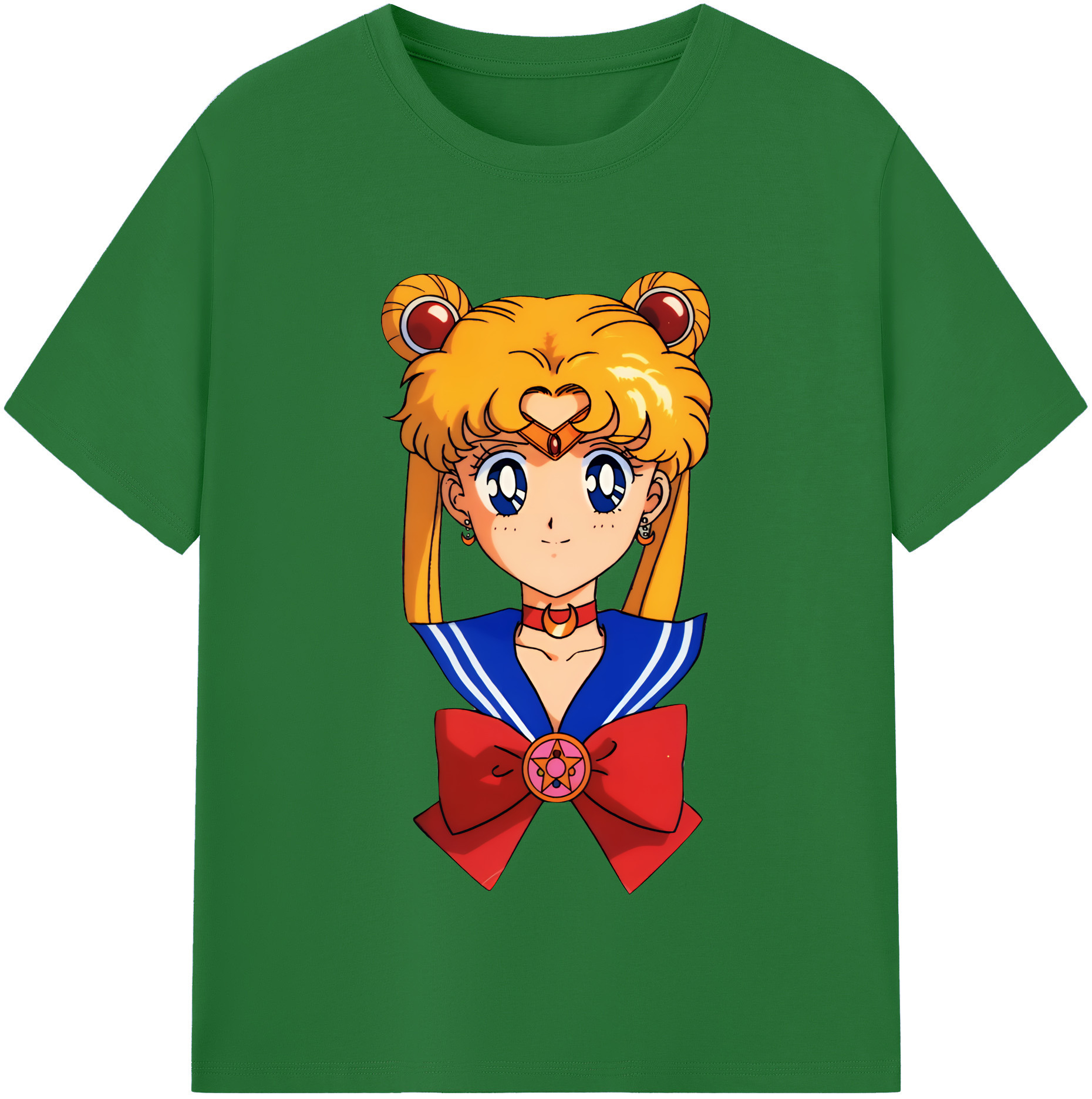 （画像用） 美少女戦士セーラームーン 月野 うさぎ つきの うさぎ Sailor Moon Tsukino Usagi 綿100％半袖Tシャツ（フロントプリント）