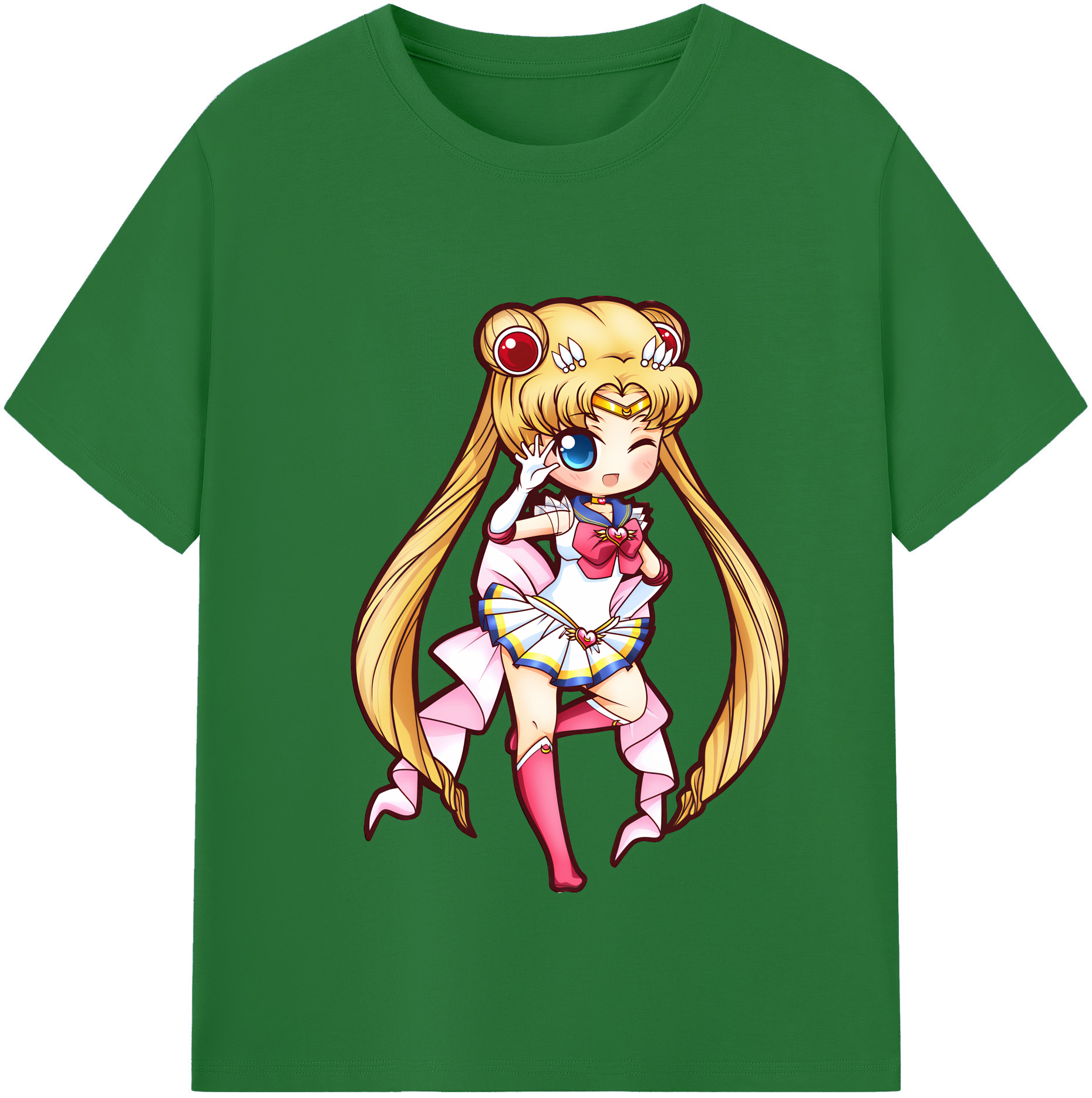 （画像用） 美少女戦士セーラームーン 月野 うさぎ つきの うさぎ Sailor Moon Tsukino Usagi 綿100％半袖Tシャツ（フロントプリント）