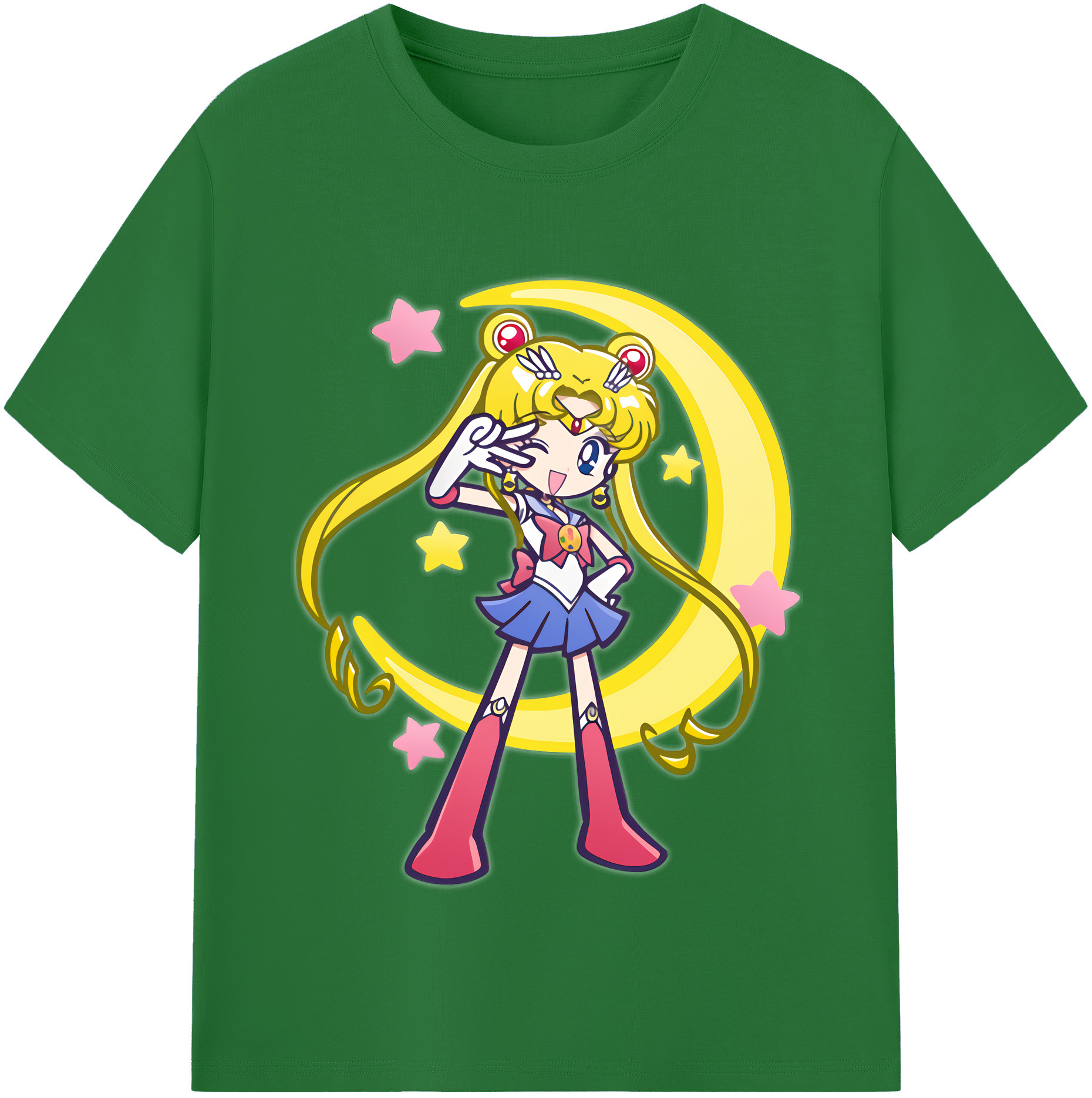 （画像用） 美少女戦士セーラームーン 月野 うさぎ つきの うさぎ Sailor Moon Tsukino Usagi 綿100％半袖Tシャツ（フロントプリント）