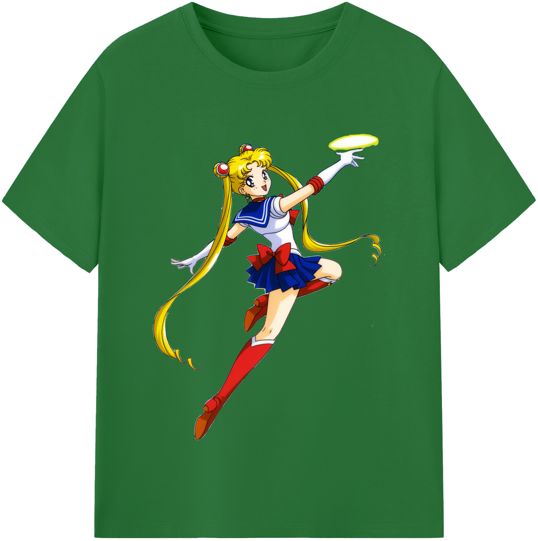 （画像用） 美少女戦士セーラームーン 月野 うさぎ つきの うさぎ Sailor Moon Tsukino Usagi 綿100％半袖Tシャツ（フロントプリント）