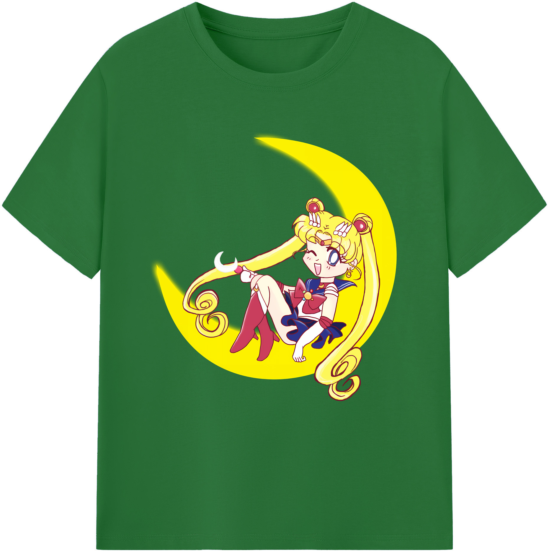 （画像用） 美少女戦士セーラームーン 月野 うさぎ つきの うさぎ Sailor Moon Tsukino Usagi 綿100％半袖Tシャツ（フロントプリント）