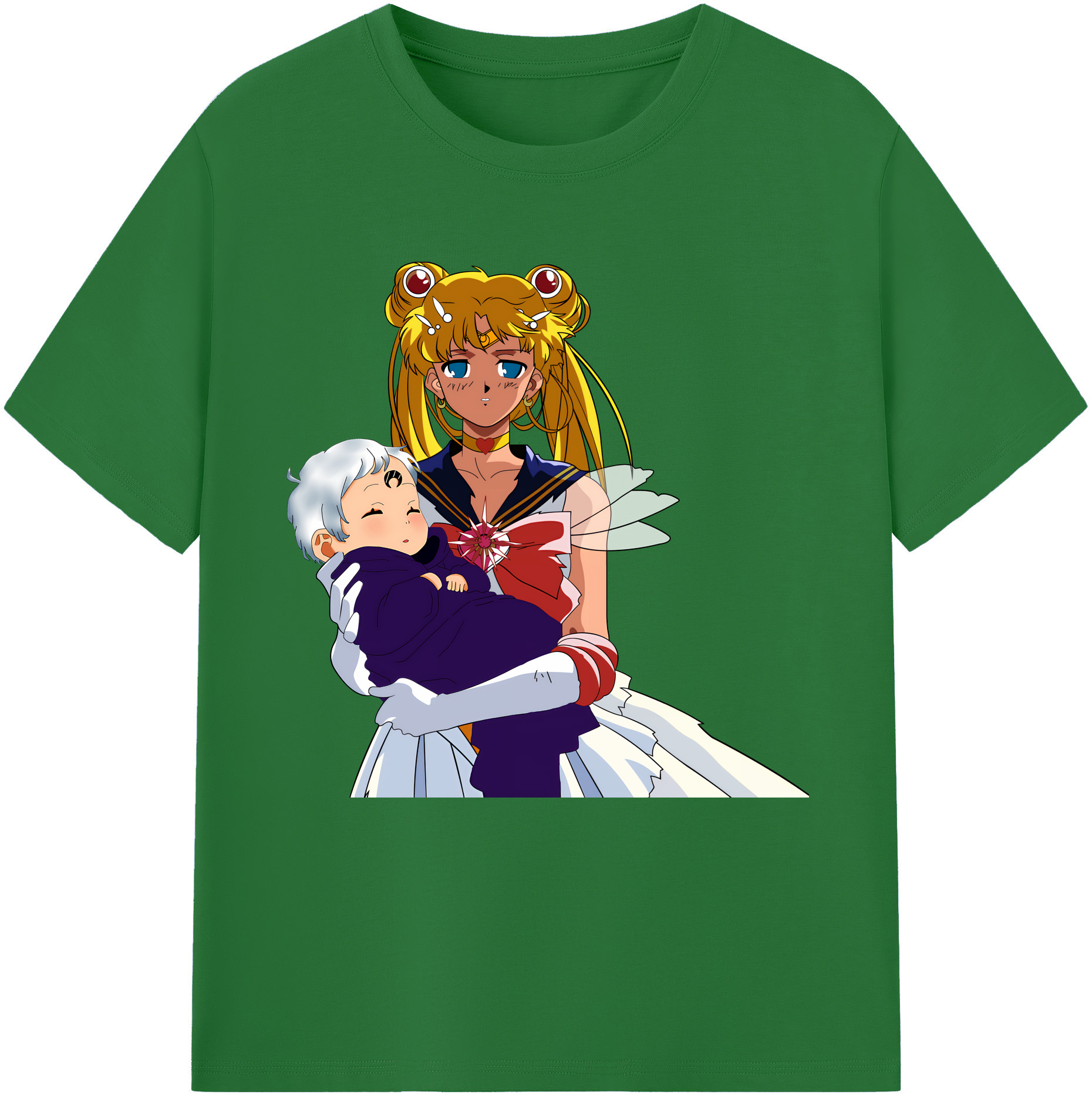 （画像用） 美少女戦士セーラームーン 月野 うさぎ つきの うさぎ Sailor Moon Tsukino Usagi 綿100％半袖Tシャツ（フロントプリント）
