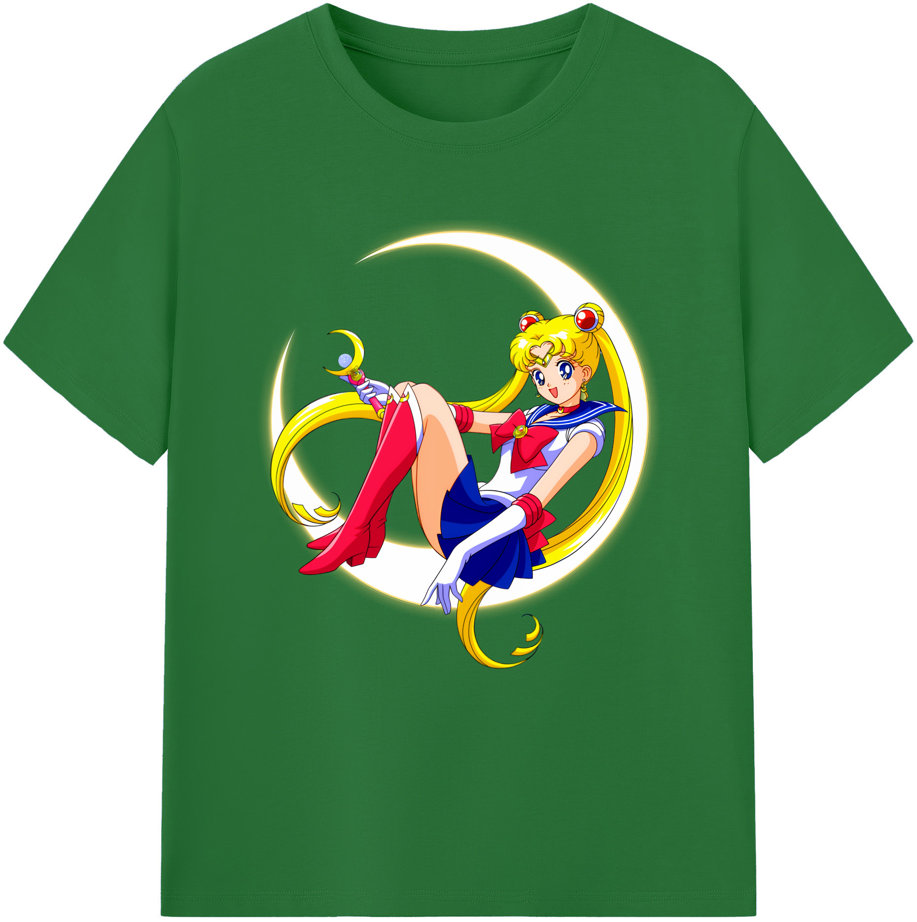 （画像用） 美少女戦士セーラームーン 月野 うさぎ つきの うさぎ Sailor Moon Tsukino Usagi 綿100％半袖Tシャツ（フロントプリント）