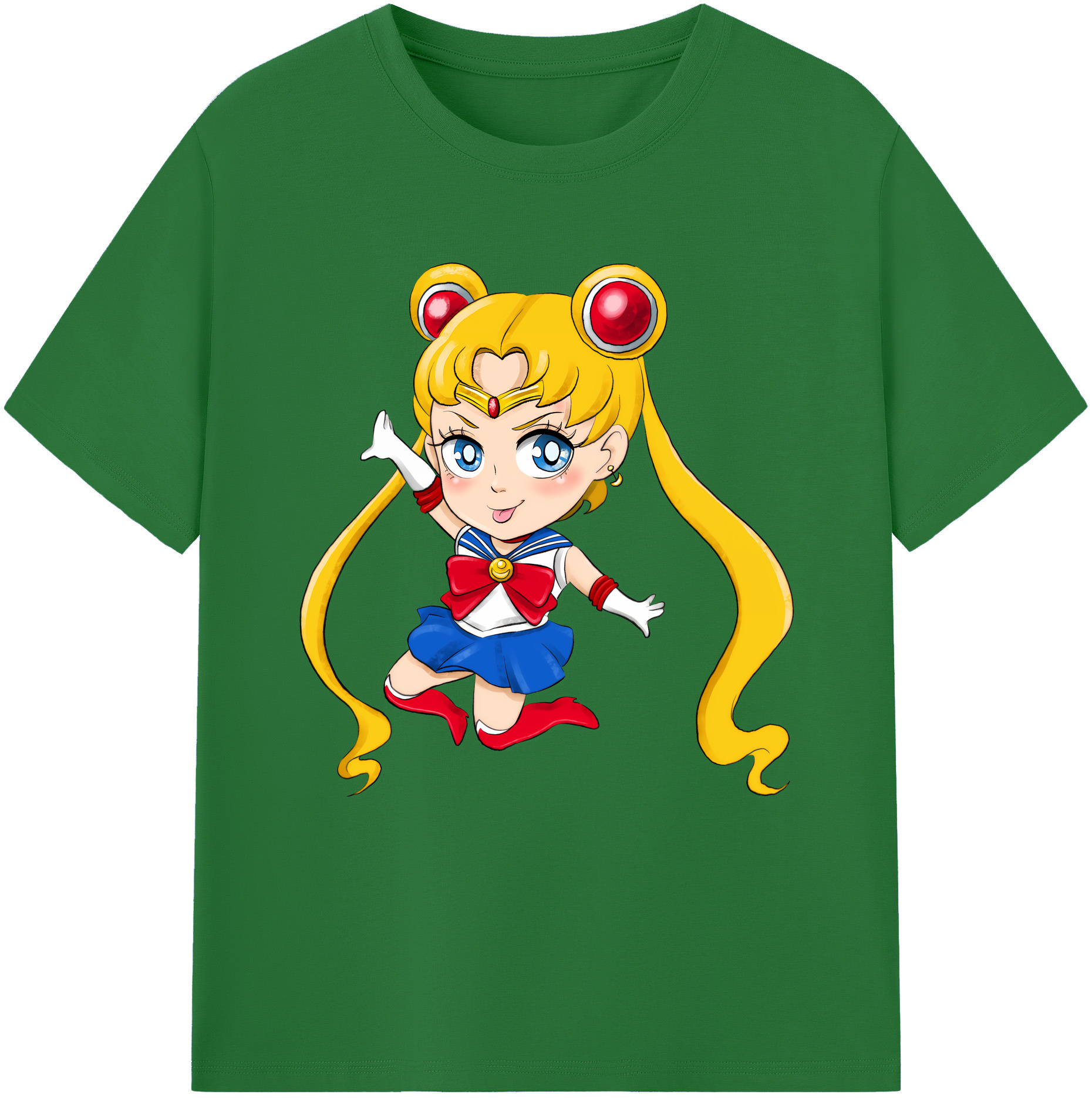 （画像用） 美少女戦士セーラームーン 月野 うさぎ つきの うさぎ Sailor Moon Tsukino Usagi 綿100％半袖Tシャツ（フロントプリント）