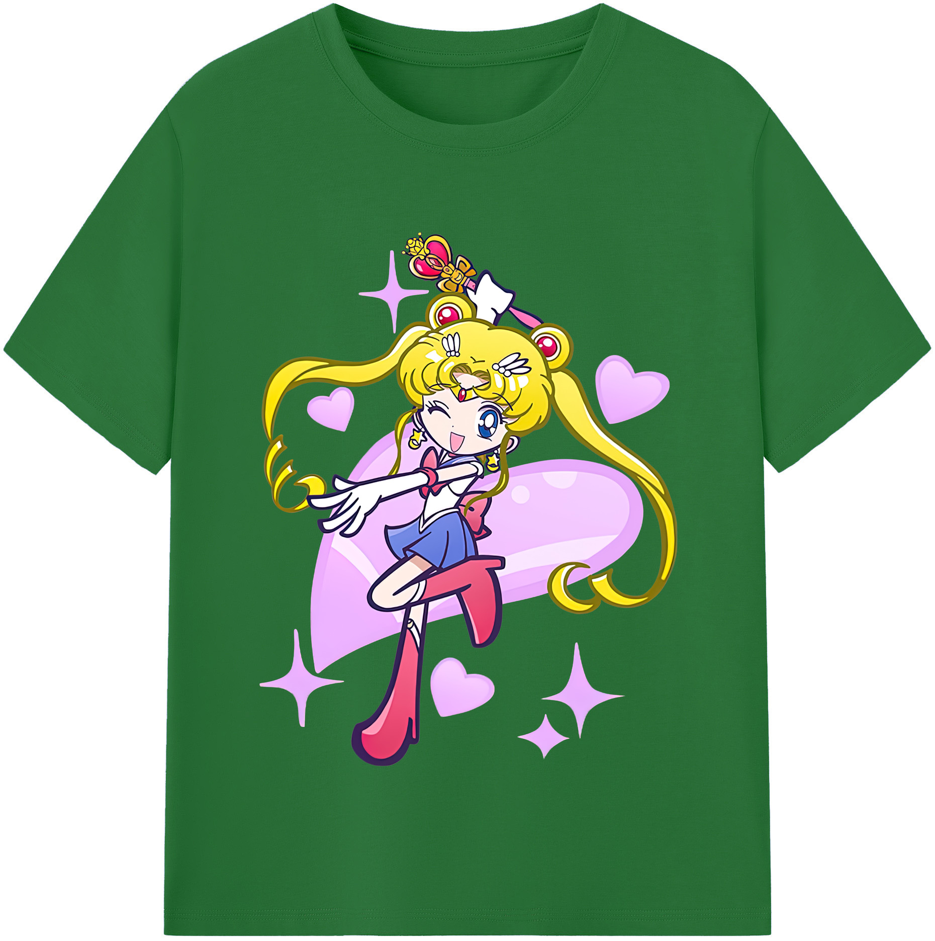 （画像用） 美少女戦士セーラームーン 月野 うさぎ つきの うさぎ Sailor Moon Tsukino Usagi 綿100％半袖Tシャツ（フロントプリント）