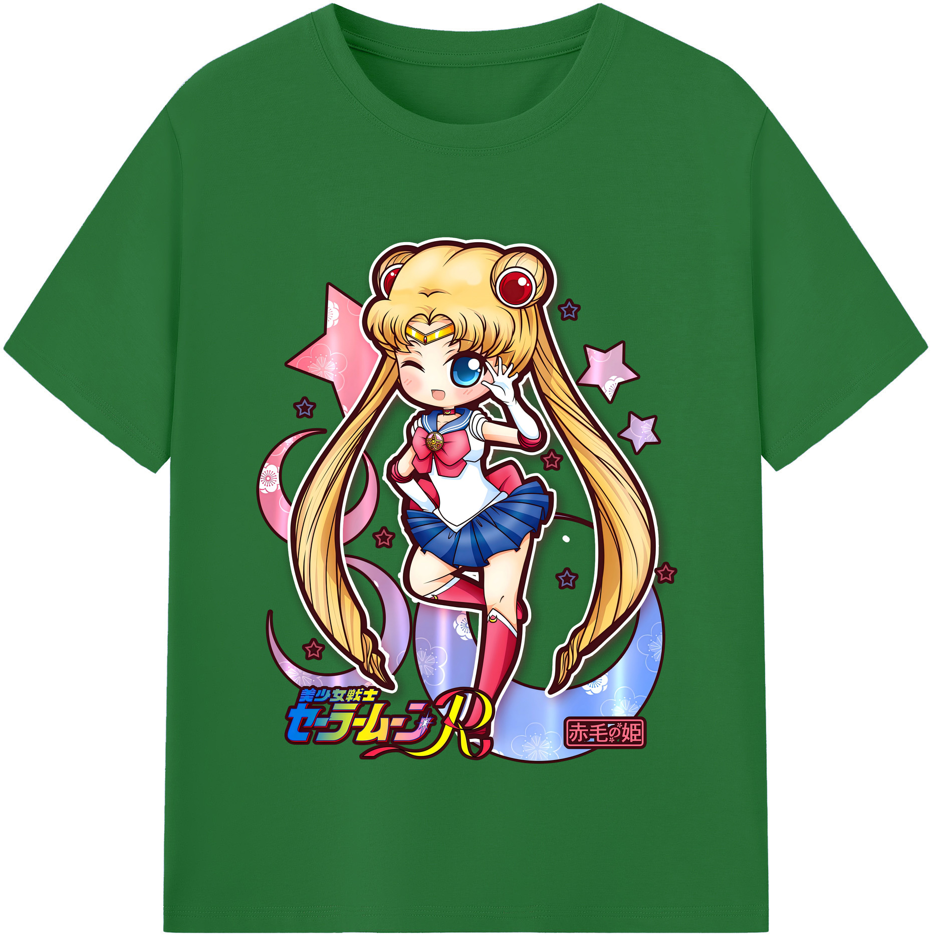 （画像用） 美少女戦士セーラームーン 月野 うさぎ つきの うさぎ Sailor Moon Tsukino Usagi 綿100％半袖Tシャツ（フロントプリント）