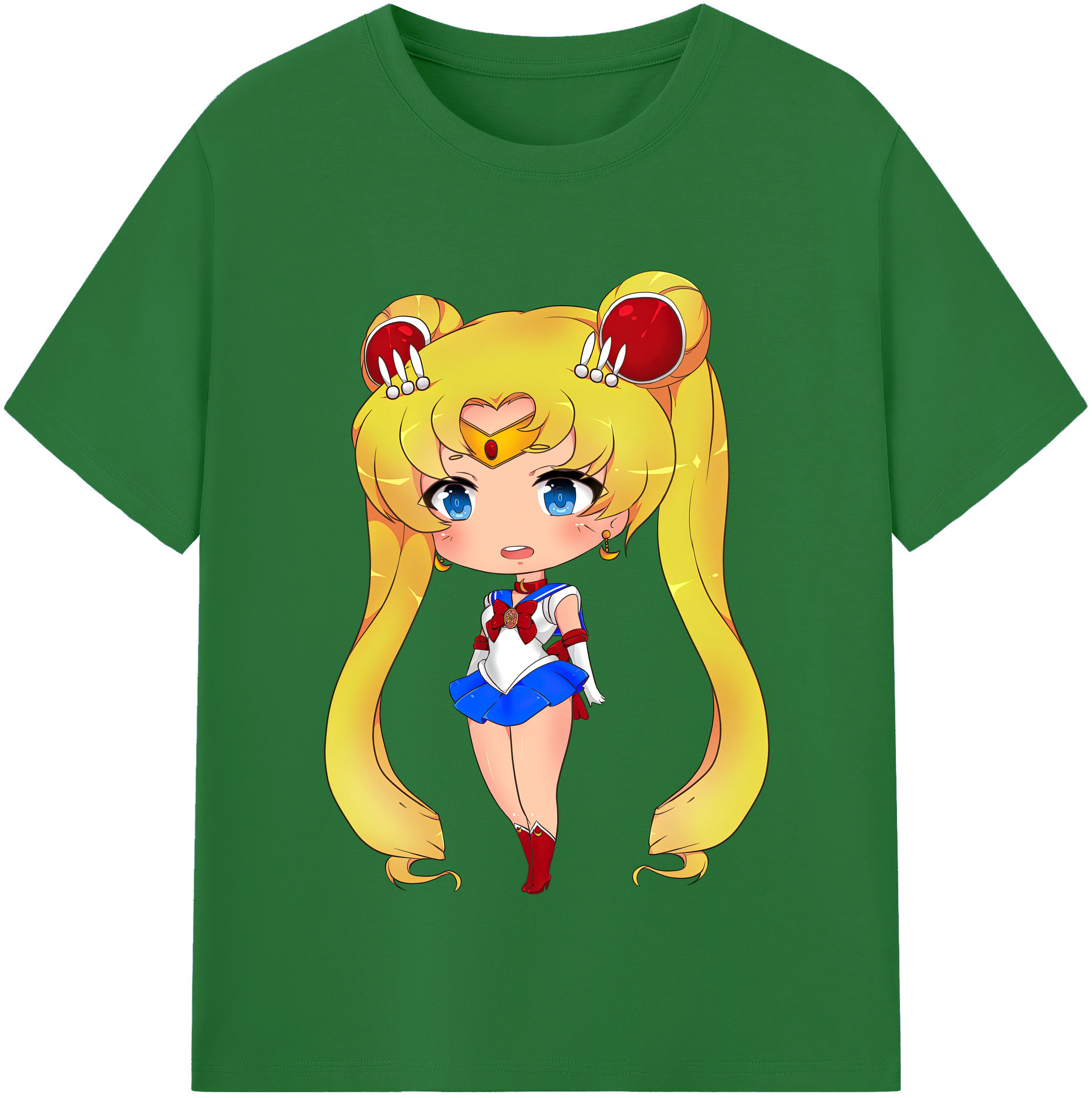 （画像用） 美少女戦士セーラームーン 月野 うさぎ つきの うさぎ Sailor Moon Tsukino Usagi 綿100％半袖Tシャツ（フロントプリント）