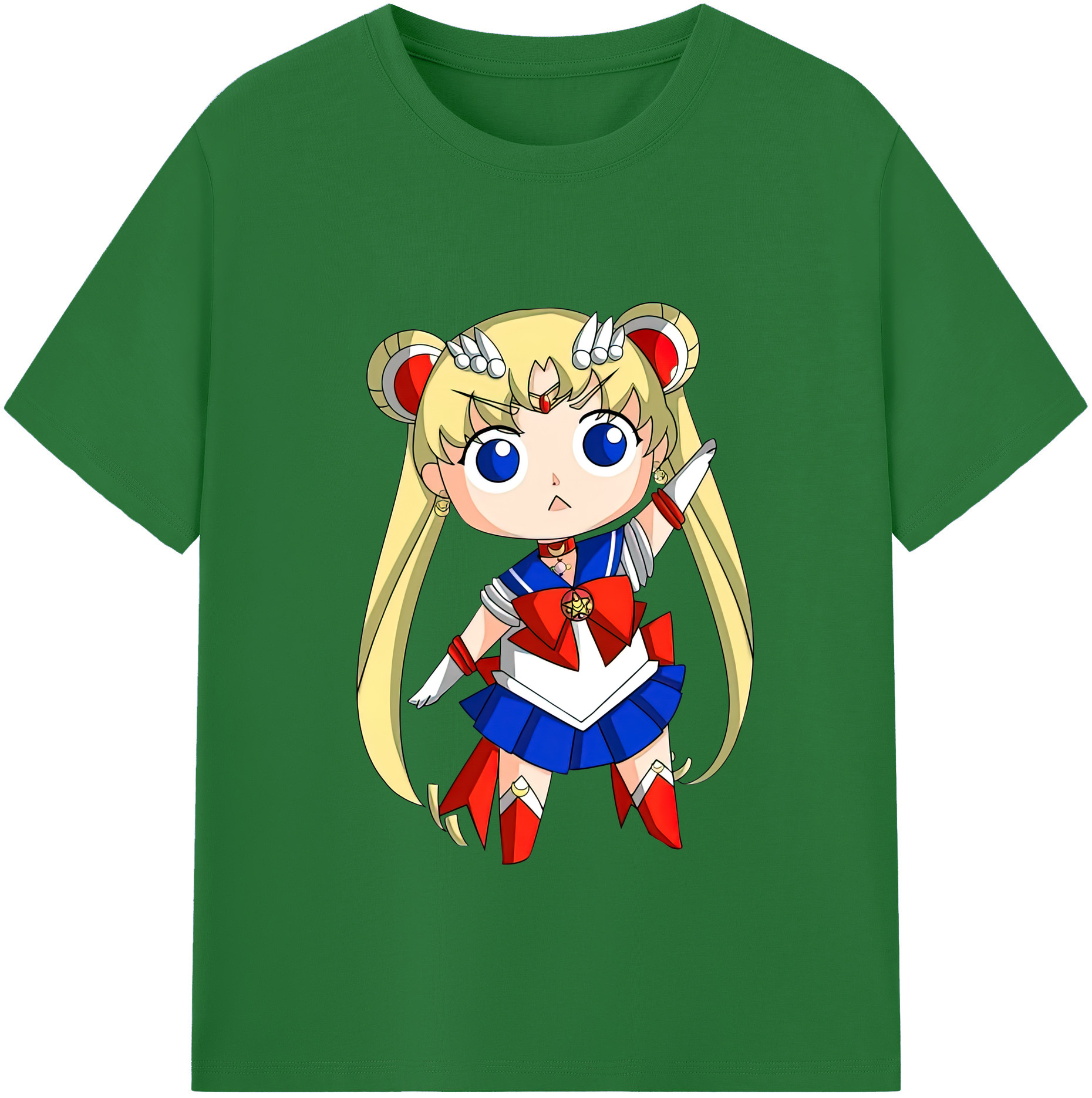 （画像用） 美少女戦士セーラームーン 月野 うさぎ つきの うさぎ Sailor Moon Tsukino Usagi 綿100％半袖Tシャツ（フロントプリント）