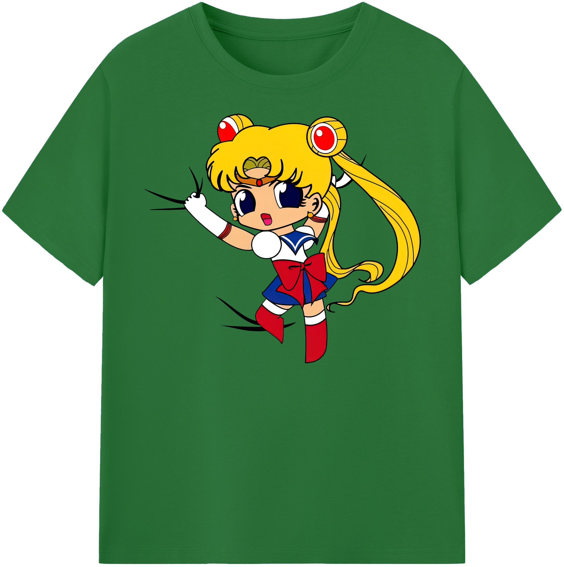 （画像用） 美少女戦士セーラームーン 月野 うさぎ つきの うさぎ Sailor Moon Tsukino Usagi 綿100％半袖Tシャツ（フロントプリント）