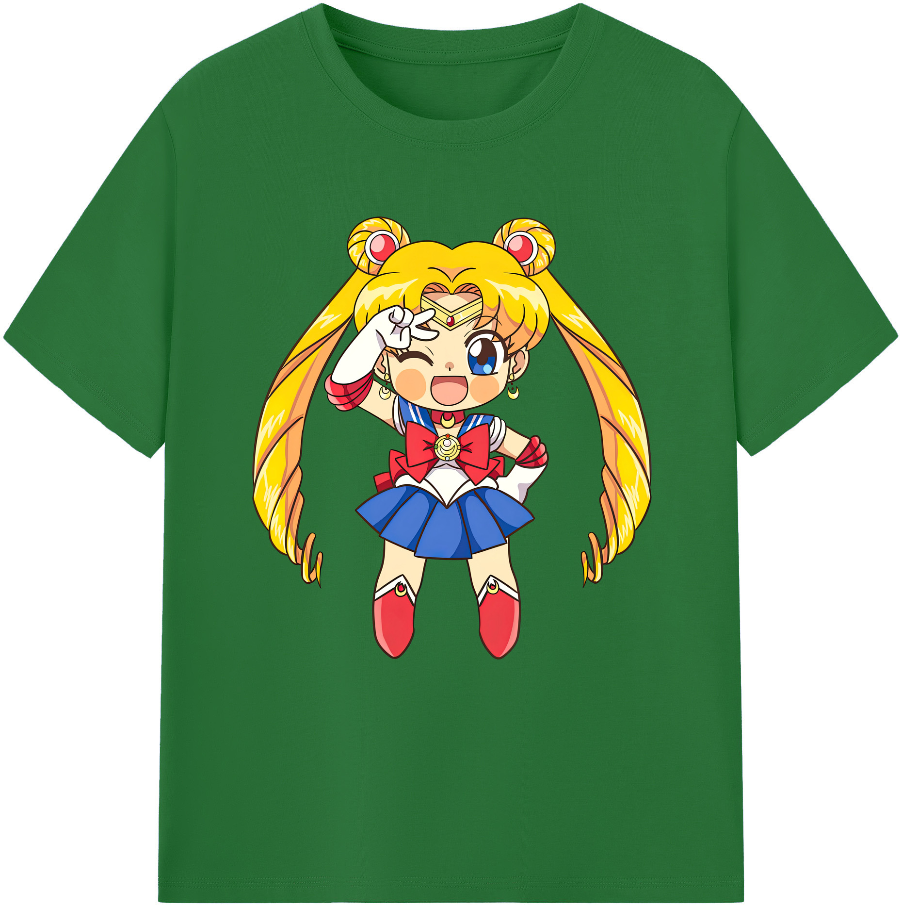 （画像用） 美少女戦士セーラームーン 月野 うさぎ つきの うさぎ Sailor Moon Tsukino Usagi 綿100％半袖Tシャツ（フロントプリント）