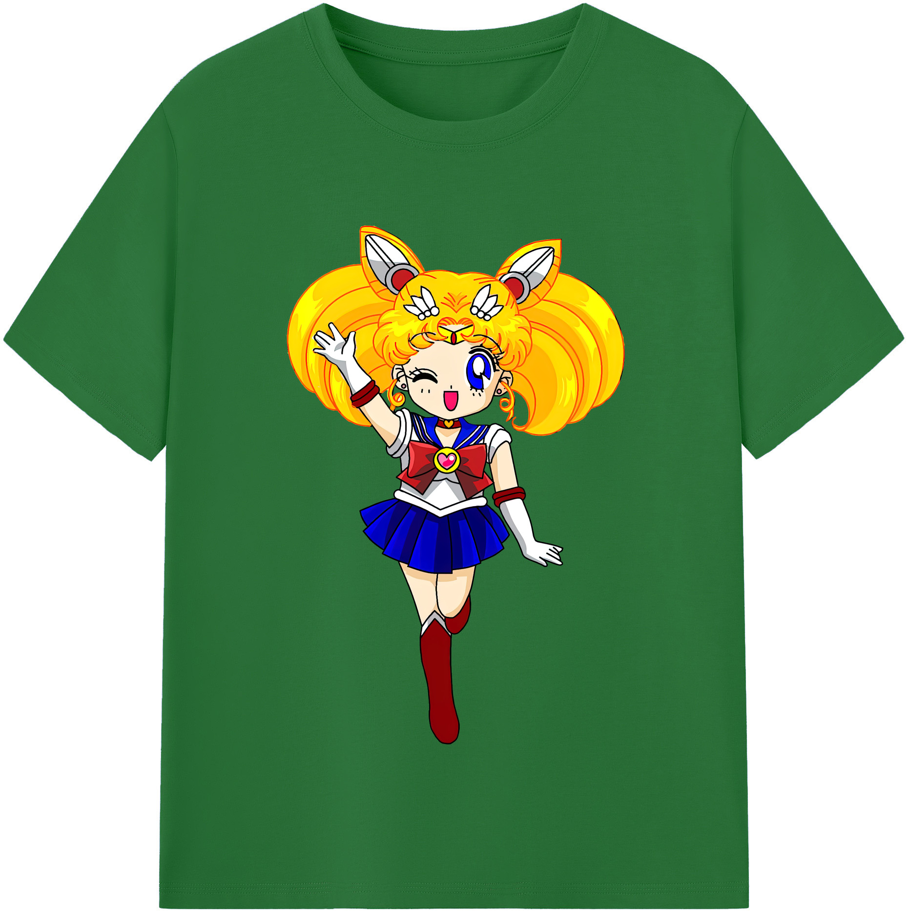 （画像用） 美少女戦士セーラームーン 月野 うさぎ つきの うさぎ Sailor Moon Tsukino Usagi 綿100％半袖Tシャツ（フロントプリント）